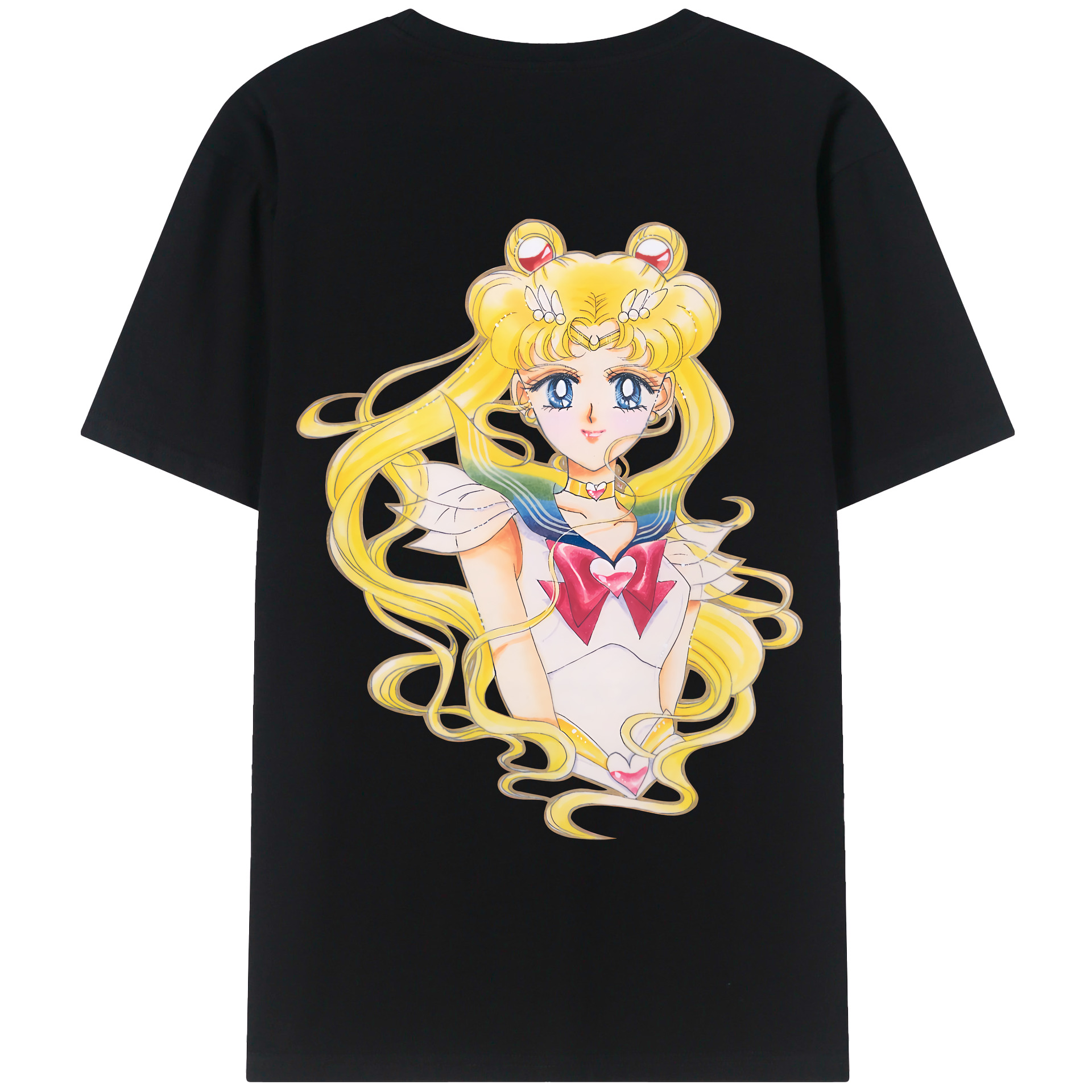 （画像用） 美少女戦士セーラームーン 月野 うさぎ つきの うさぎ Sailor Moon Tsukino Usagi 綿100％ メンズ半袖Tシャツ（バックプリント） 通気性