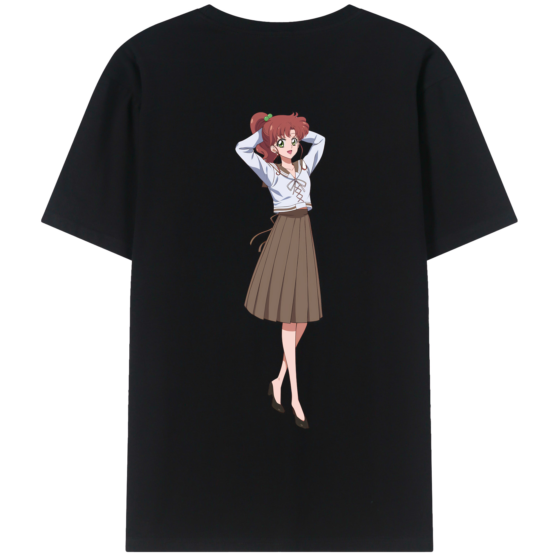 （画像用） 美少女戦士セーラームーン 木野 まこと きの まこと Sailor Moon Kino Makoto （セーラージュピター；Sailor Jupiter） 綿100％ メンズ半袖Tシャツ（バックプリント） 通気性