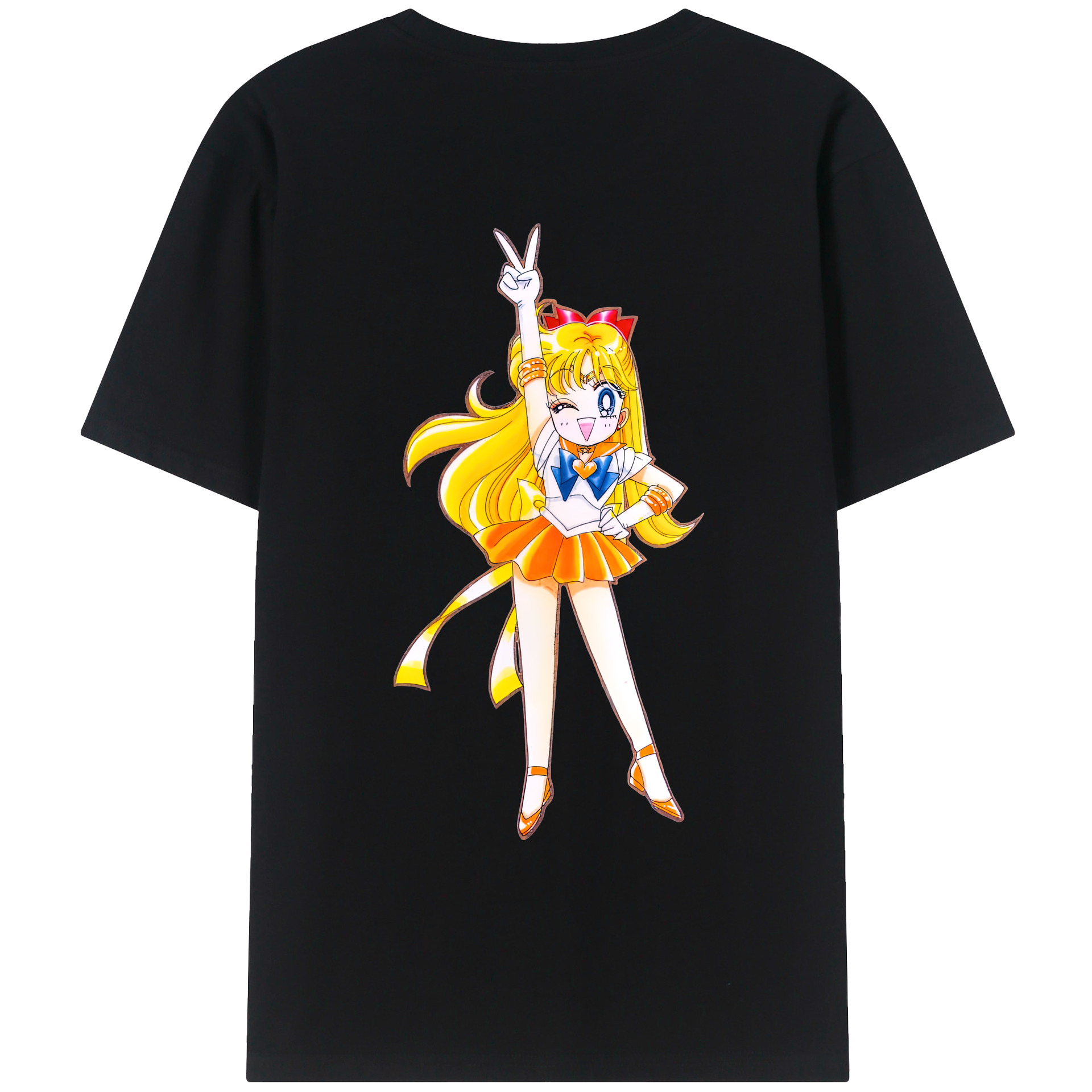 （画像用） 美少女戦士セーラームーン 愛野 美奈子 あいの みなこ Sailor Moon Aino Minako 綿100％ メンズ半袖Tシャツ（バックプリント） 通気性