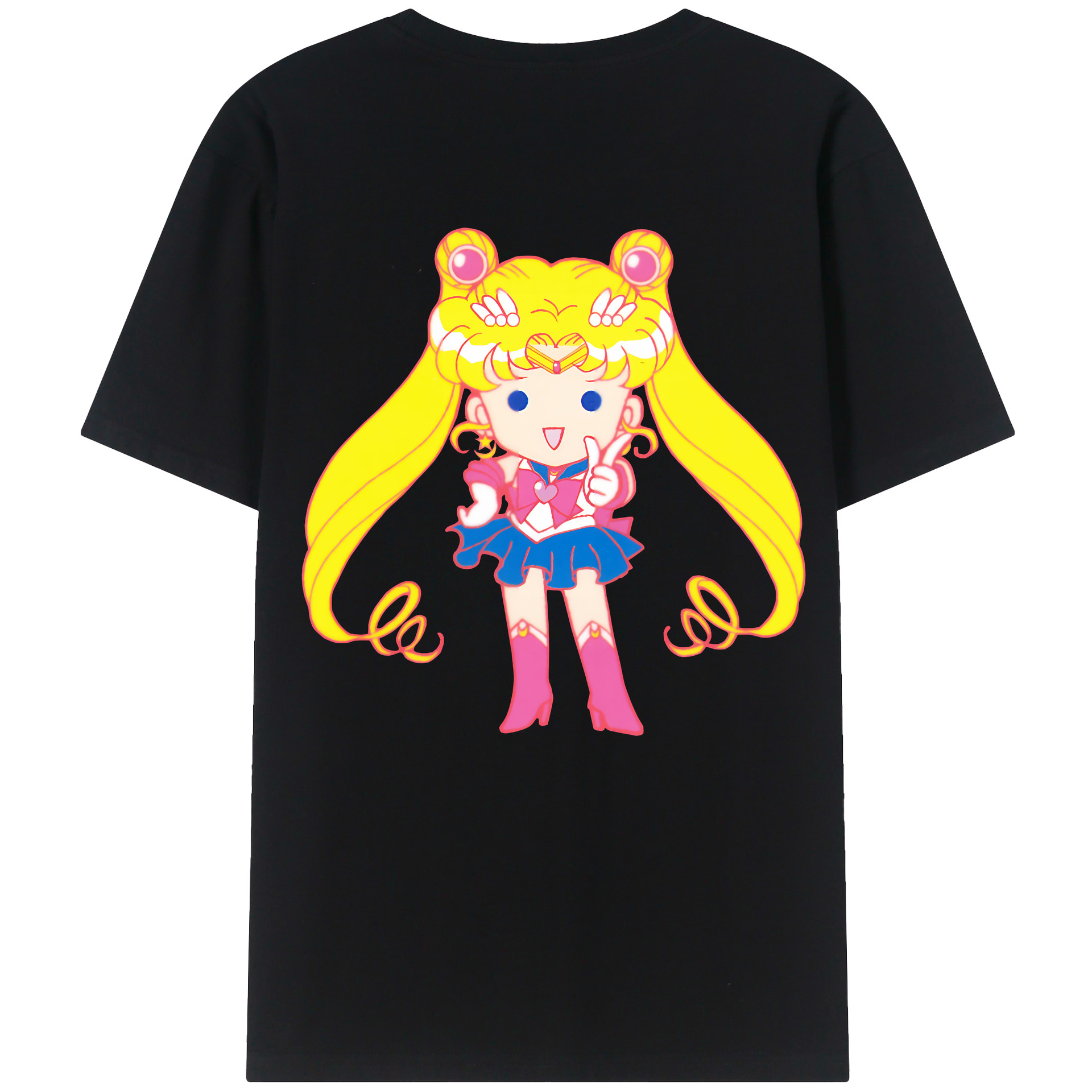 （画像用） 美少女戦士セーラームーン 月野 うさぎ つきの うさぎ Sailor Moon Tsukino Usagi 綿100％ メンズ半袖Tシャツ（バックプリント） 通気性