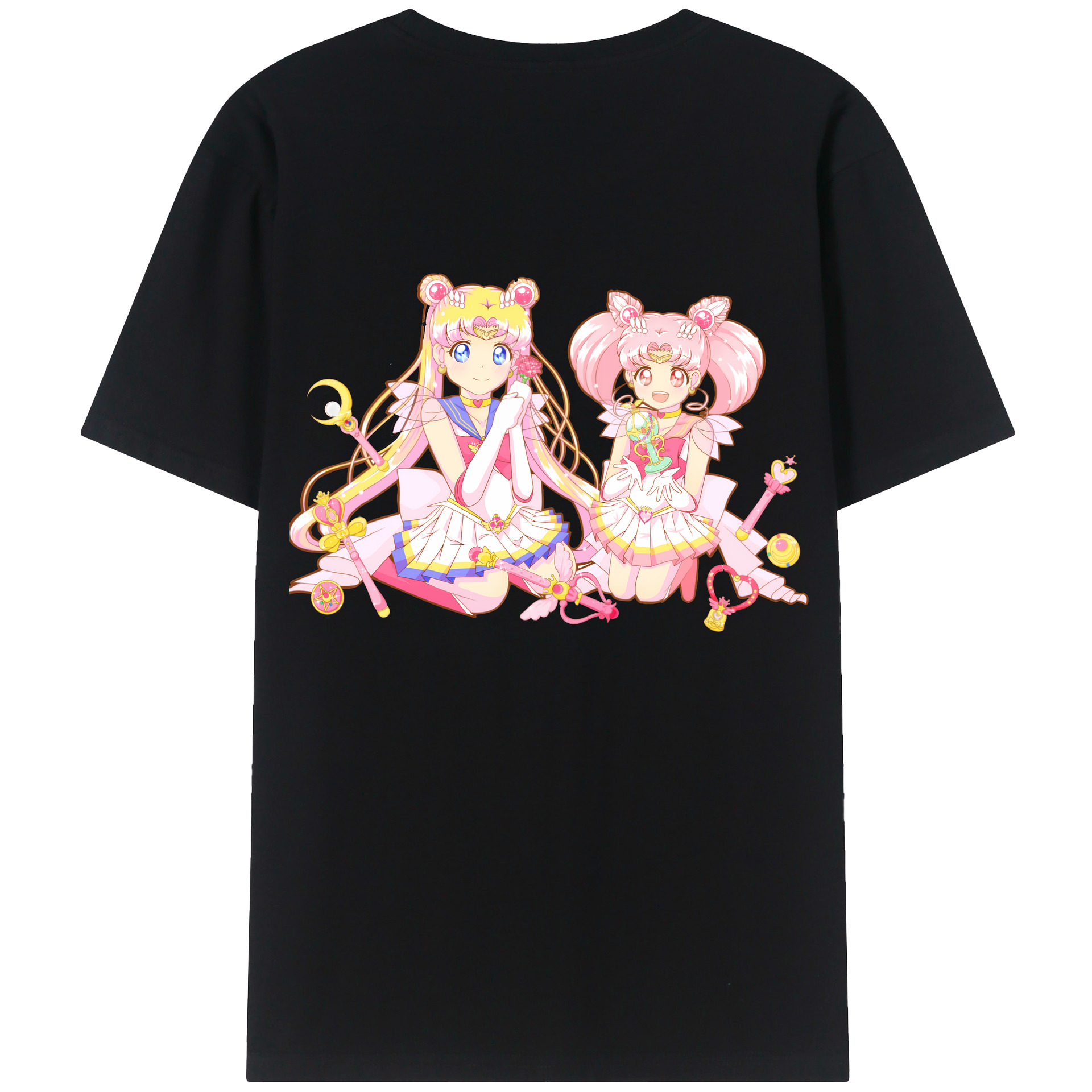 （画像用） 美少女戦士セーラームーン 月野 うさぎ つきの うさぎ Sailor Moon Tsukino Usagi 綿100％ メンズ半袖Tシャツ（バックプリント） 通気性