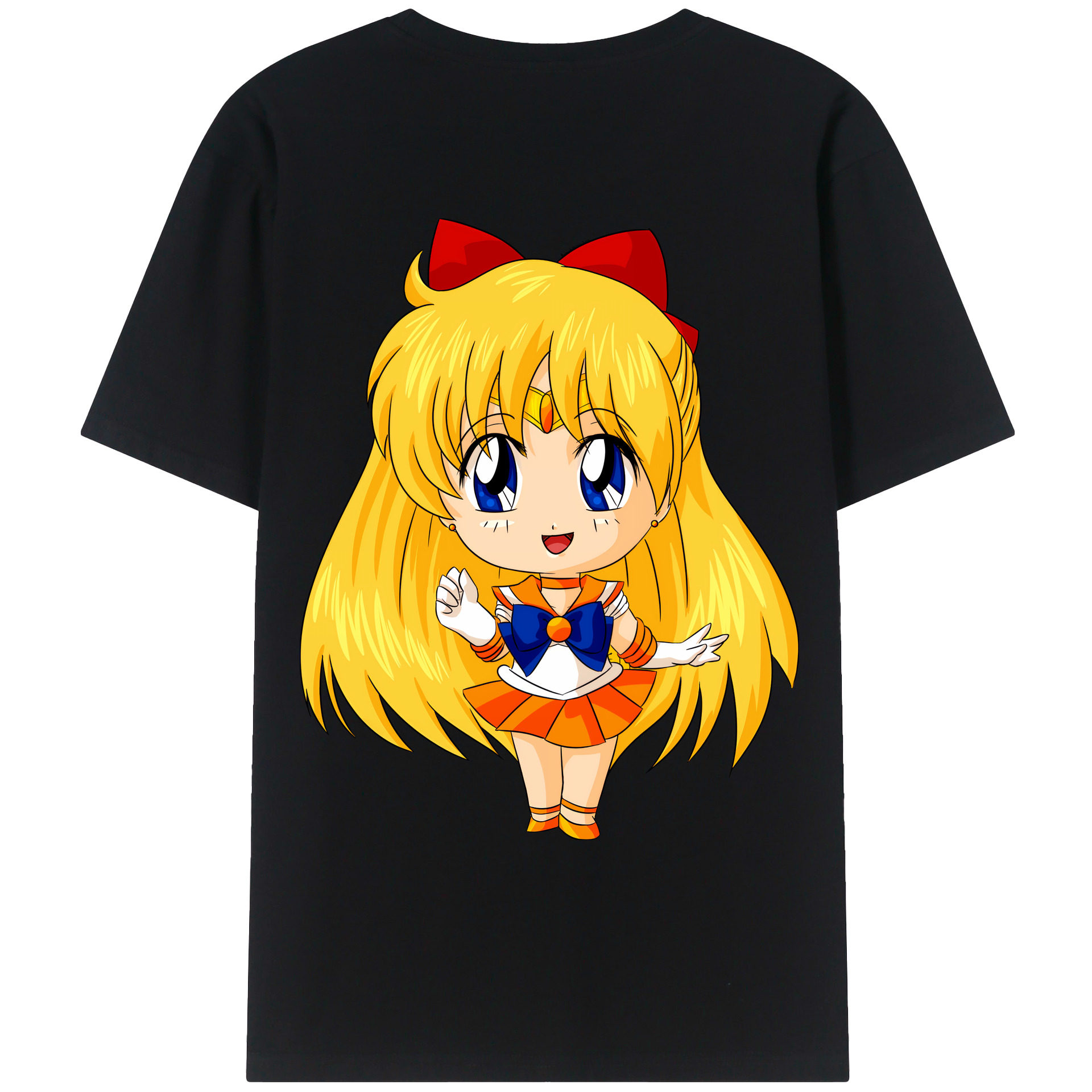 （画像用） 美少女戦士セーラームーン 愛野 美奈子 あいの みなこ Sailor Moon Aino Minako 綿100％ メンズ半袖Tシャツ（バックプリント） 通気性
