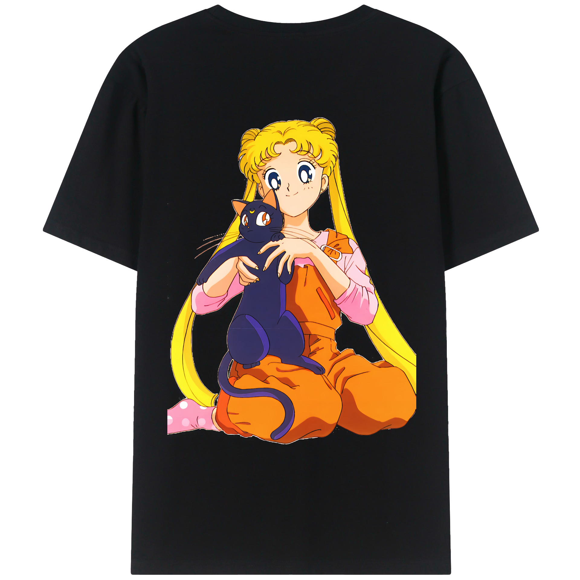 （画像用） 美少女戦士セーラームーン 愛野 美奈子 あいの みなこ Sailor Moon Aino Minako 綿100％ メンズ半袖Tシャツ（バックプリント） 通気性