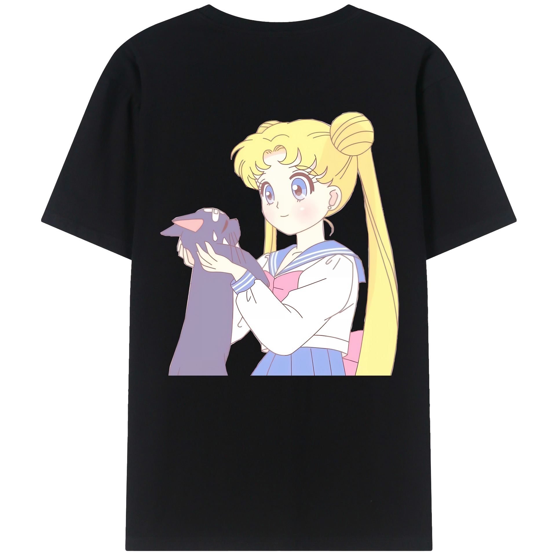 （画像用） 美少女戦士セーラームーン 愛野 美奈子 あいの みなこ Sailor Moon Aino Minako 綿100％ メンズ半袖Tシャツ（バックプリント） 通気性
