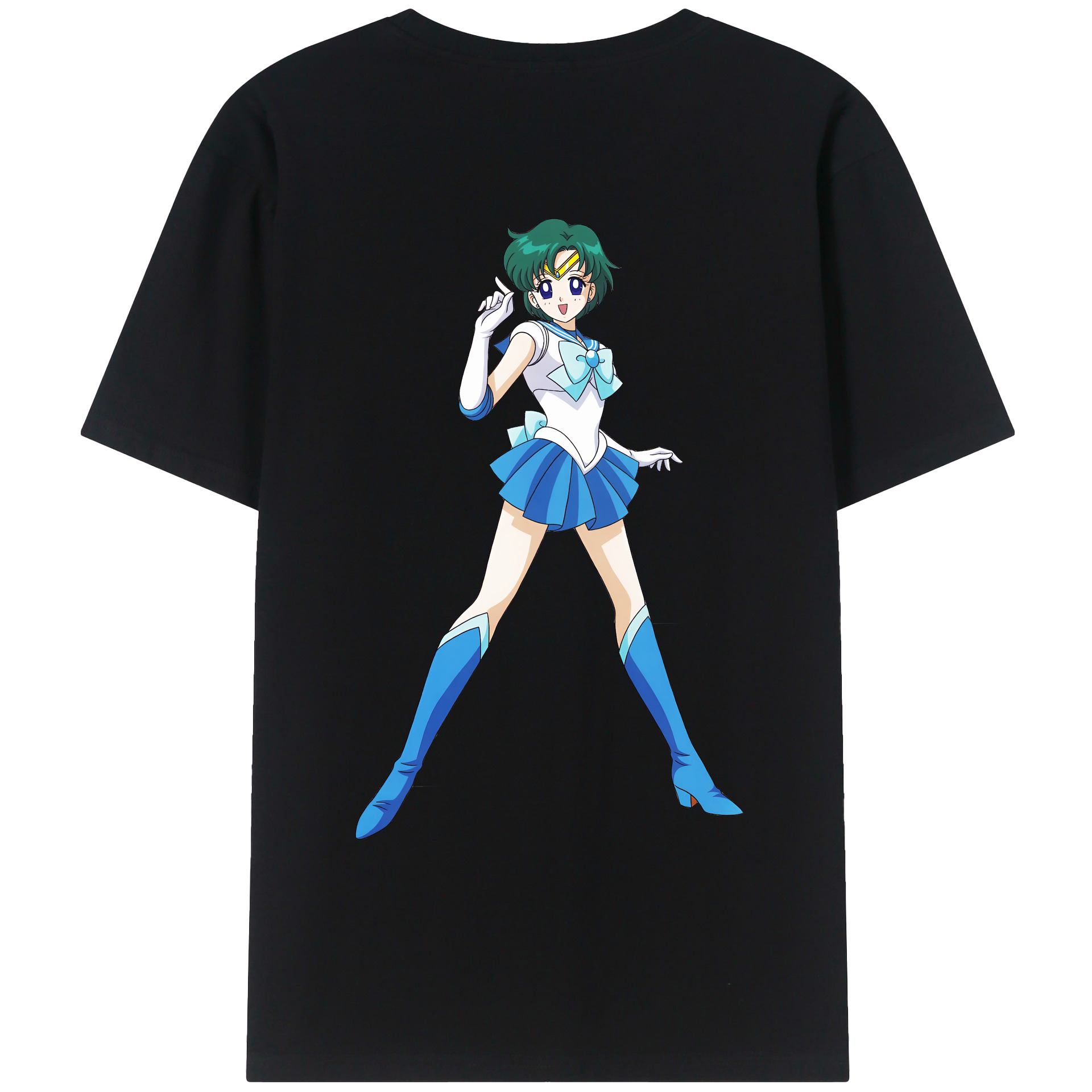 （画像用） 美少女戦士セーラームーン 海王 みちる（かいおう みちる） Sailor Moon Kaiou Michiru 綿100％ メンズ半袖Tシャツ（バックプリント） 通気性