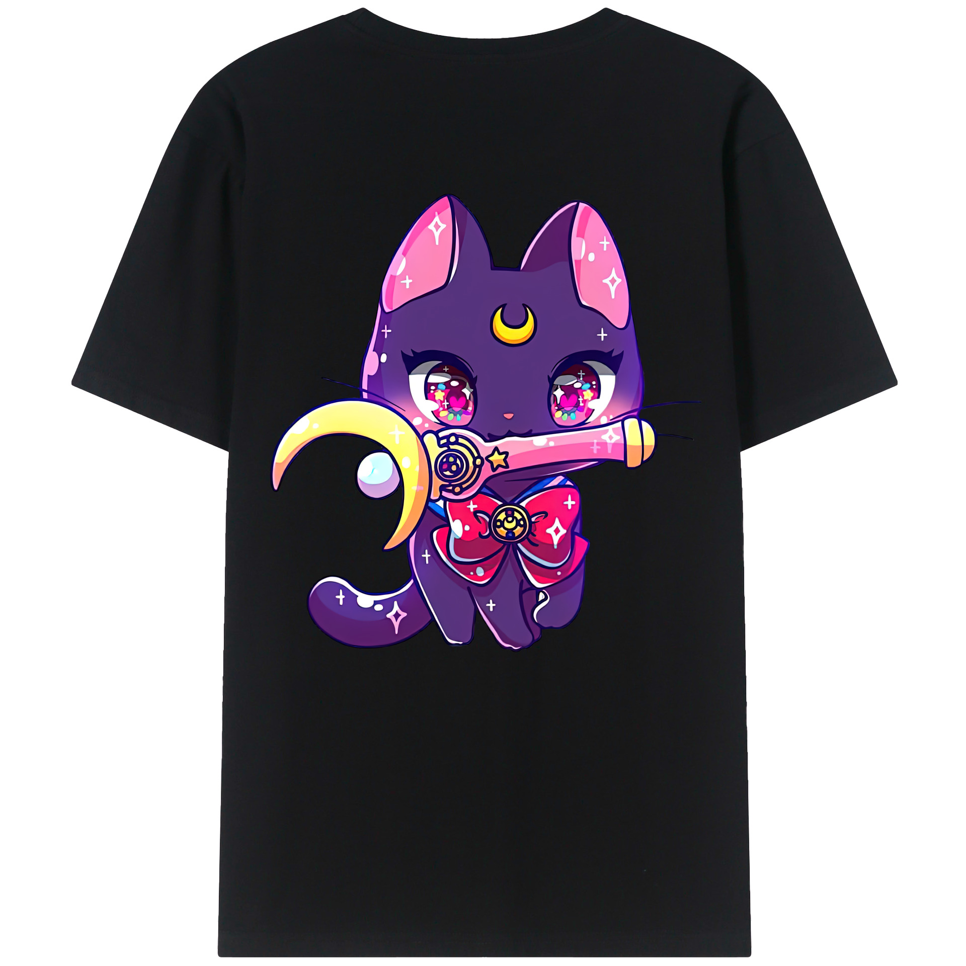 （画像用） 美少女戦士セーラームーン Sailor Moon 綿100％ メンズ半袖Tシャツ（バックプリント） 通気性