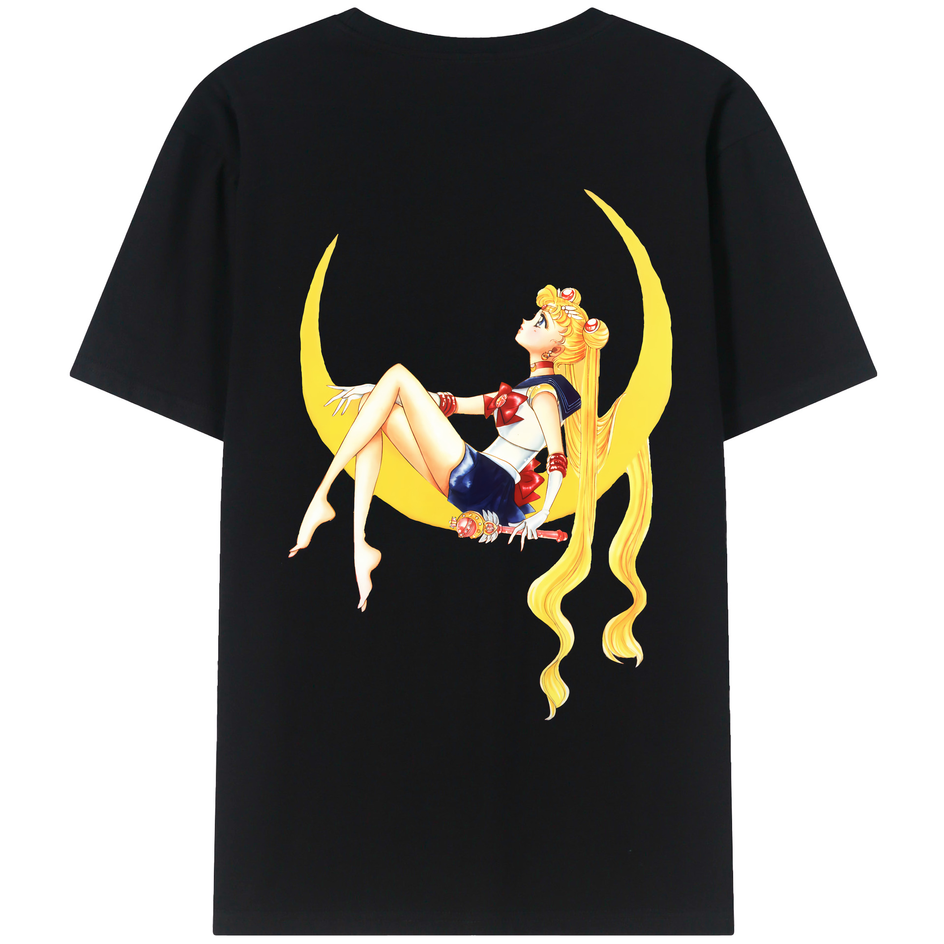 （画像用） 美少女戦士セーラームーン 月野 うさぎ つきの うさぎ Sailor Moon Tsukino Usagi 綿100％ メンズ半袖Tシャツ（バックプリント） 通気性