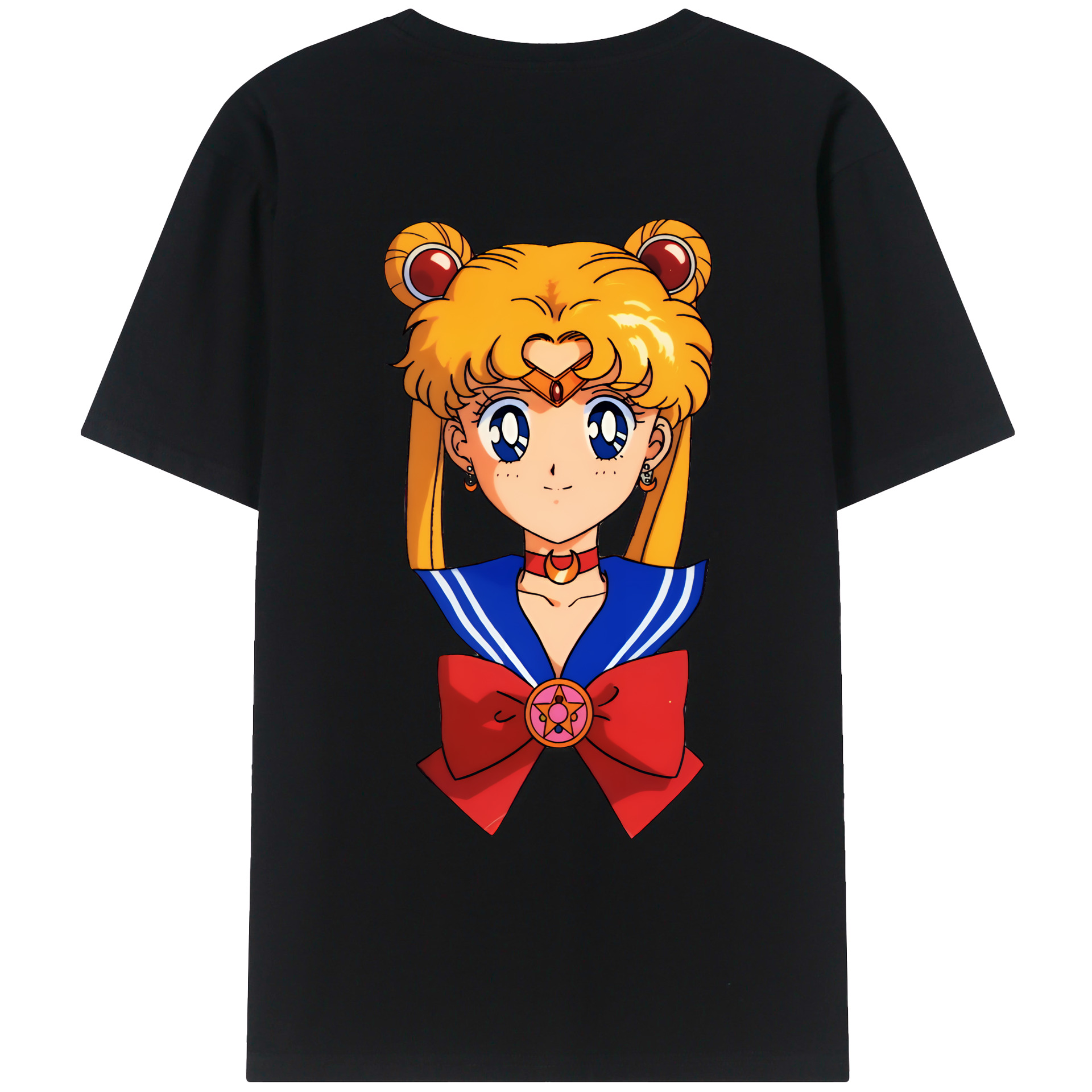 （画像用） 美少女戦士セーラームーン 月野 うさぎ つきの うさぎ Sailor Moon Tsukino Usagi 綿100％ メンズ半袖Tシャツ（バックプリント） 通気性