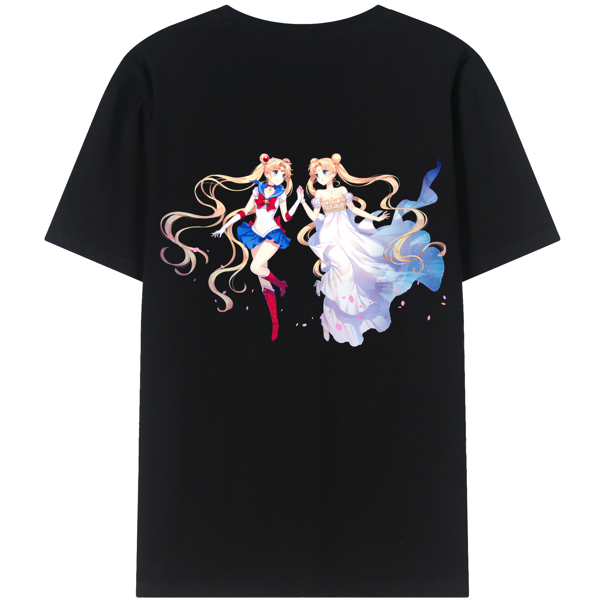 （画像用） 美少女戦士セーラームーン 月野 うさぎ つきの うさぎ Sailor Moon Tsukino Usagi 綿100％ メンズ半袖Tシャツ（バックプリント） 通気性