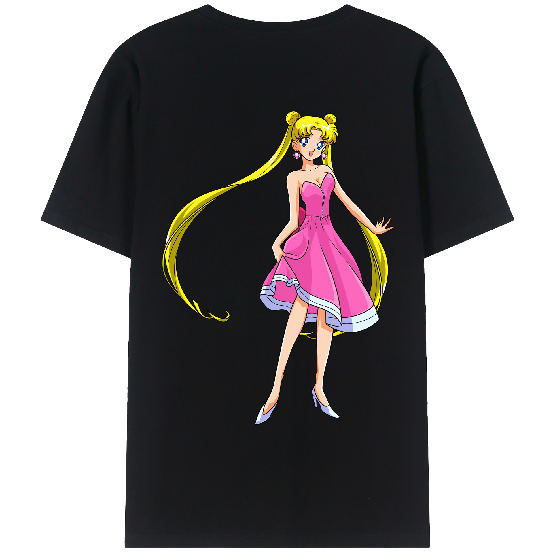 （画像用） 美少女戦士セーラームーン 愛野 美奈子 あいの みなこ Sailor Moon Aino Minako 綿100％ メンズ半袖Tシャツ（バックプリント） 通気性