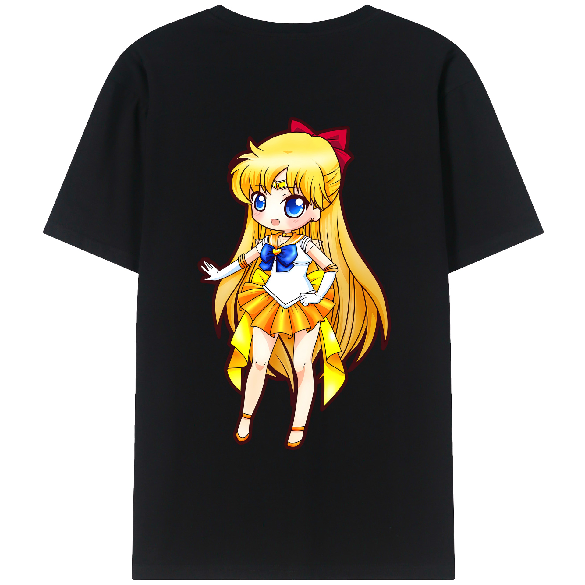 （画像用） 美少女戦士セーラームーン 愛野 美奈子 あいの みなこ Sailor Moon Aino Minako 綿100％ メンズ半袖Tシャツ（バックプリント） 通気性