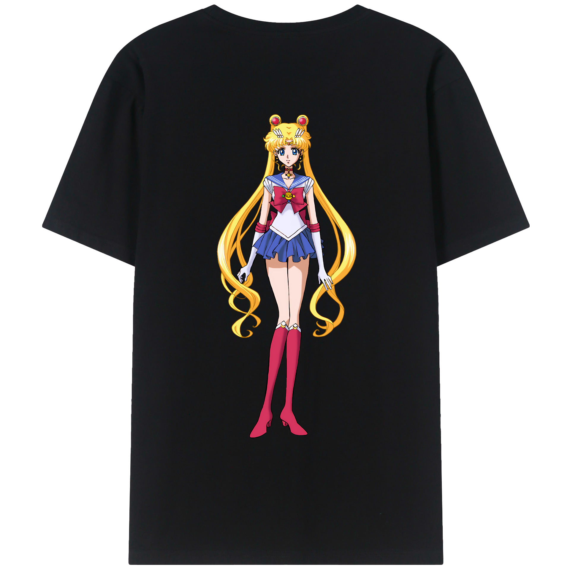 （画像用） 美少女戦士セーラームーン 月野 うさぎ つきの うさぎ Sailor Moon Tsukino Usagi 綿100％ メンズ半袖Tシャツ（バックプリント） 通気性
