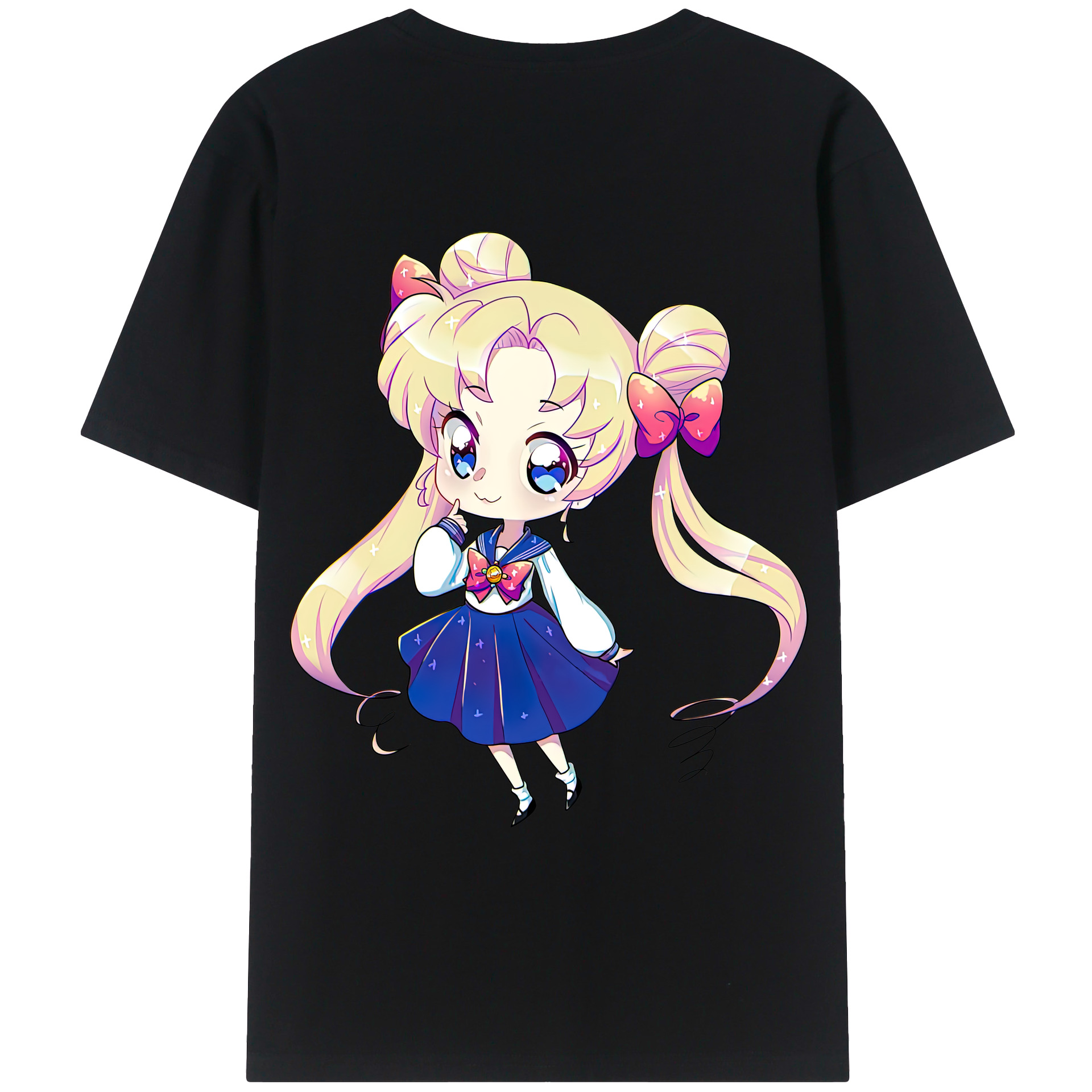 （画像用） 美少女戦士セーラームーン 月野 うさぎ つきの うさぎ Sailor Moon Tsukino Usagi 綿100％ メンズ半袖Tシャツ（バックプリント） 通気性
