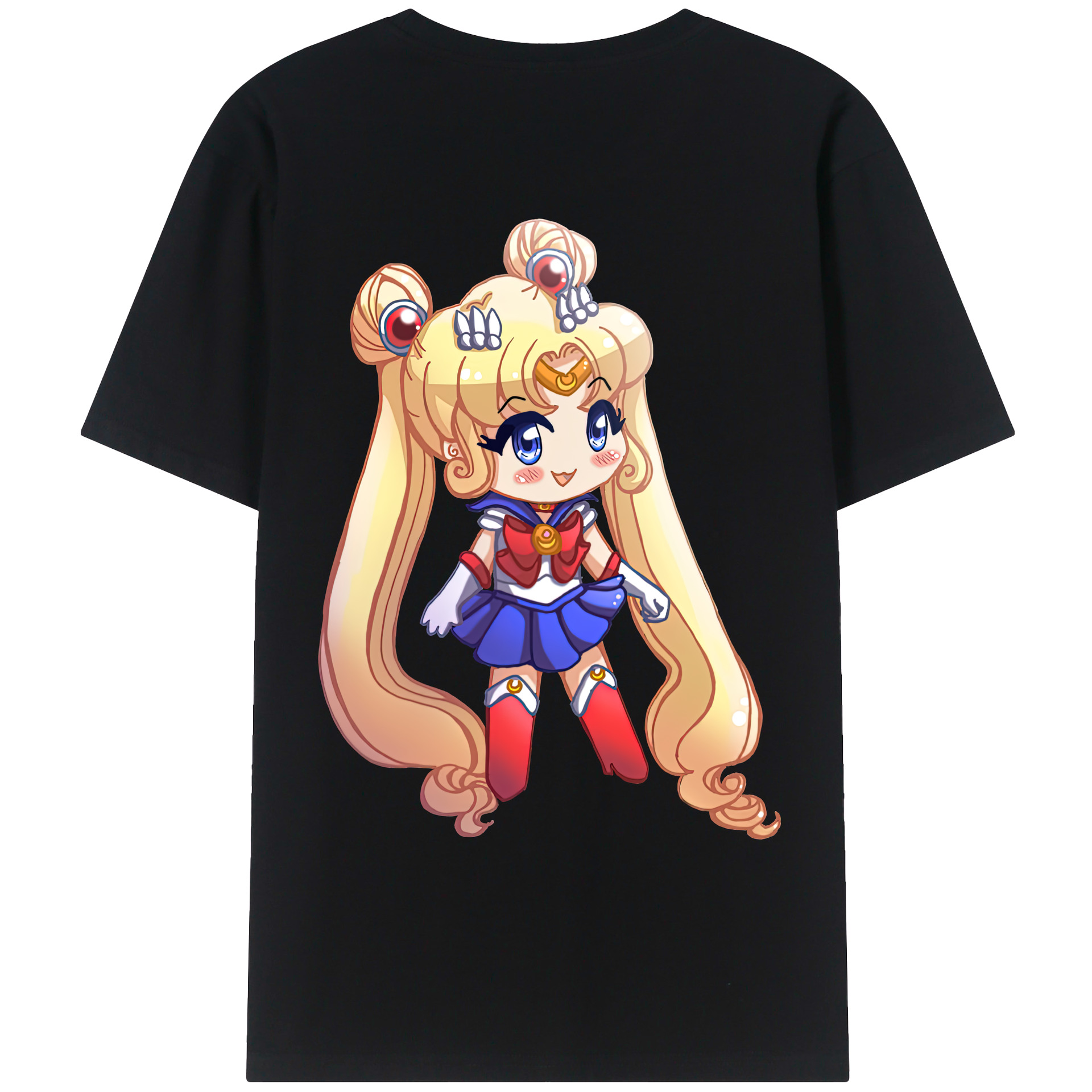 （画像用） 美少女戦士セーラームーン 月野 うさぎ つきの うさぎ Sailor Moon Tsukino Usagi 綿100％ メンズ半袖Tシャツ（バックプリント） 通気性