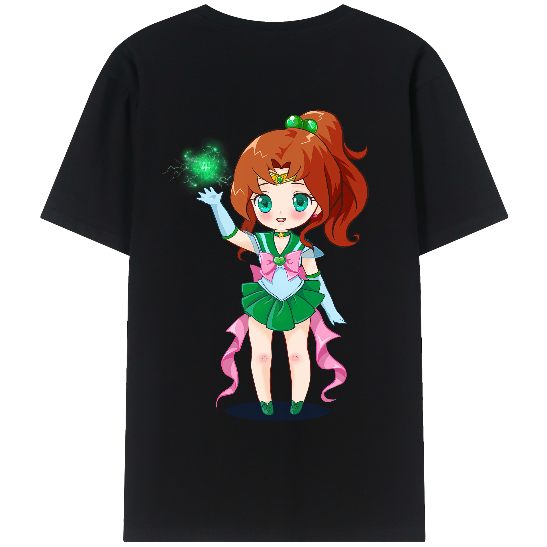 （画像用） 美少女戦士セーラームーン 木野 まこと きの まこと Sailor Moon Kino Makoto （セーラージュピター；Sailor Jupiter） 綿100％ メンズ半袖Tシャツ（バックプリント） 通気性
