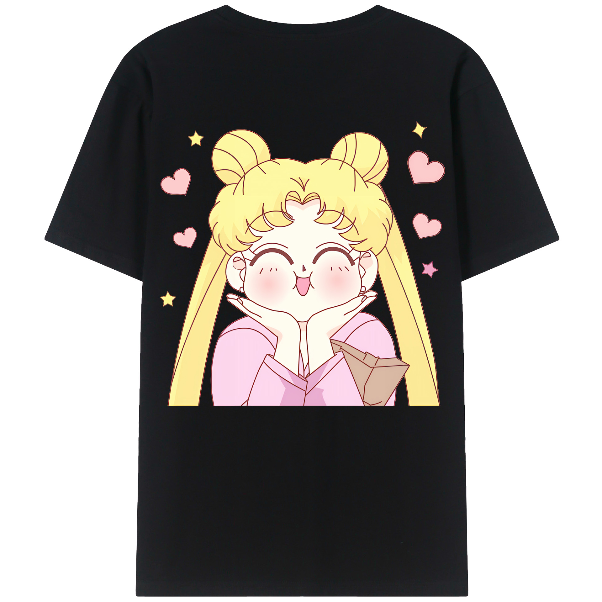 （画像用） 美少女戦士セーラームーン 愛野 美奈子 あいの みなこ Sailor Moon Aino Minako 綿100％ メンズ半袖Tシャツ（バックプリント） 通気性