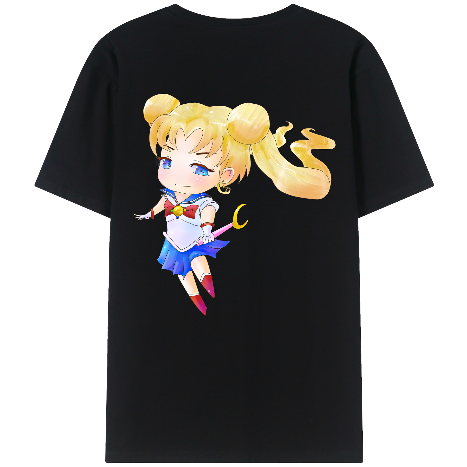 （画像用） 美少女戦士セーラームーン 愛野 美奈子 あいの みなこ Sailor Moon Aino Minako 綿100％ メンズ半袖Tシャツ（バックプリント） 通気性