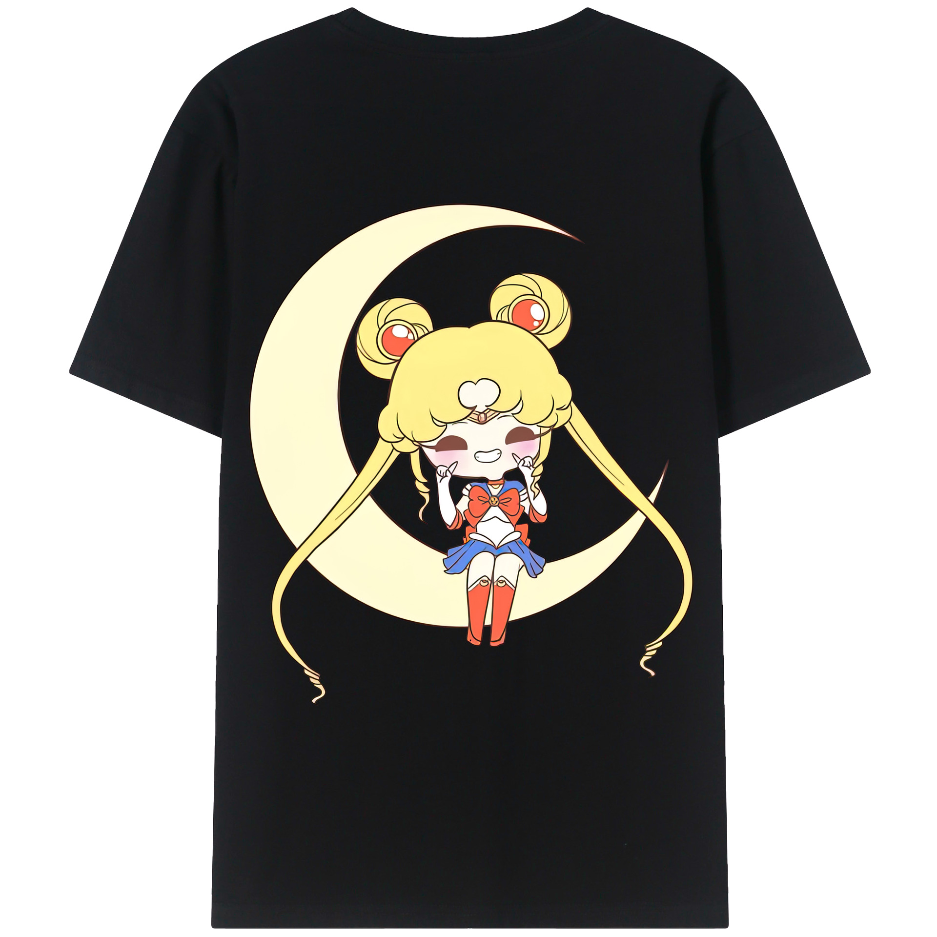 （画像用） 美少女戦士セーラームーン 月野 うさぎ つきの うさぎ Sailor Moon Tsukino Usagi 綿100％ メンズ半袖Tシャツ（バックプリント） 通気性