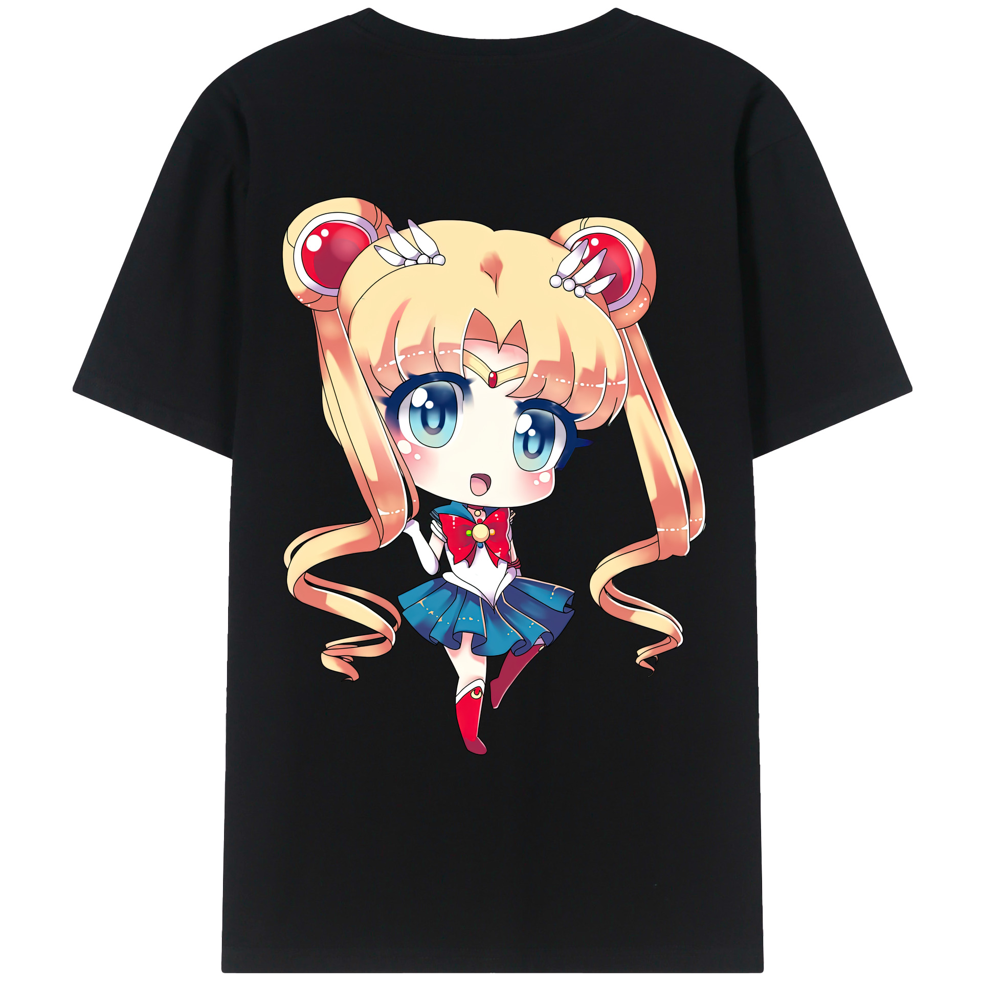 （画像用） 美少女戦士セーラームーン 月野 うさぎ つきの うさぎ Sailor Moon Tsukino Usagi 綿100％ メンズ半袖Tシャツ（バックプリント） 通気性
