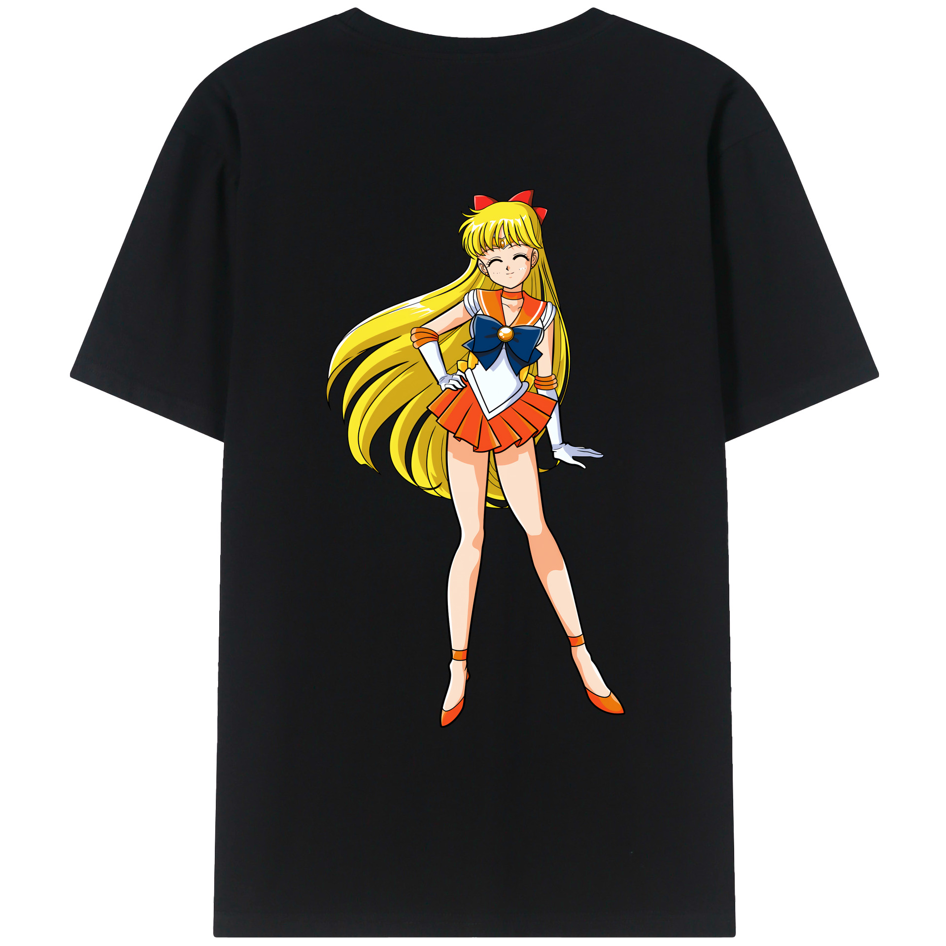 （画像用） 美少女戦士セーラームーン 愛野 美奈子 あいの みなこ Sailor Moon Aino Minako 綿100％ メンズ半袖Tシャツ（バックプリント） 通気性