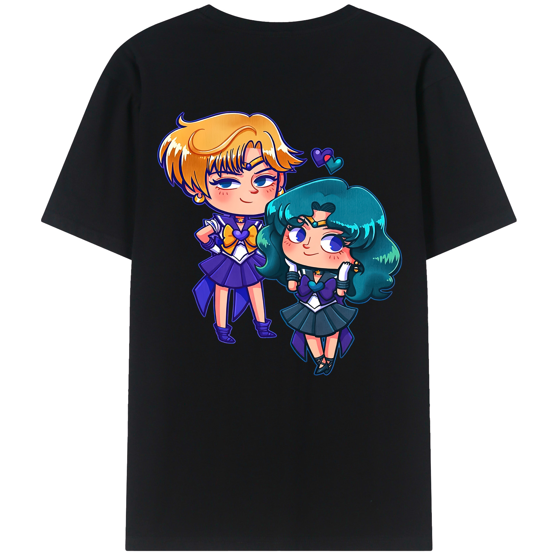 （画像用） 美少女戦士セーラームーン 天王はるか Sailor Moon Tenoh Haruka 綿100％ メンズ半袖Tシャツ（バックプリント） 通気性