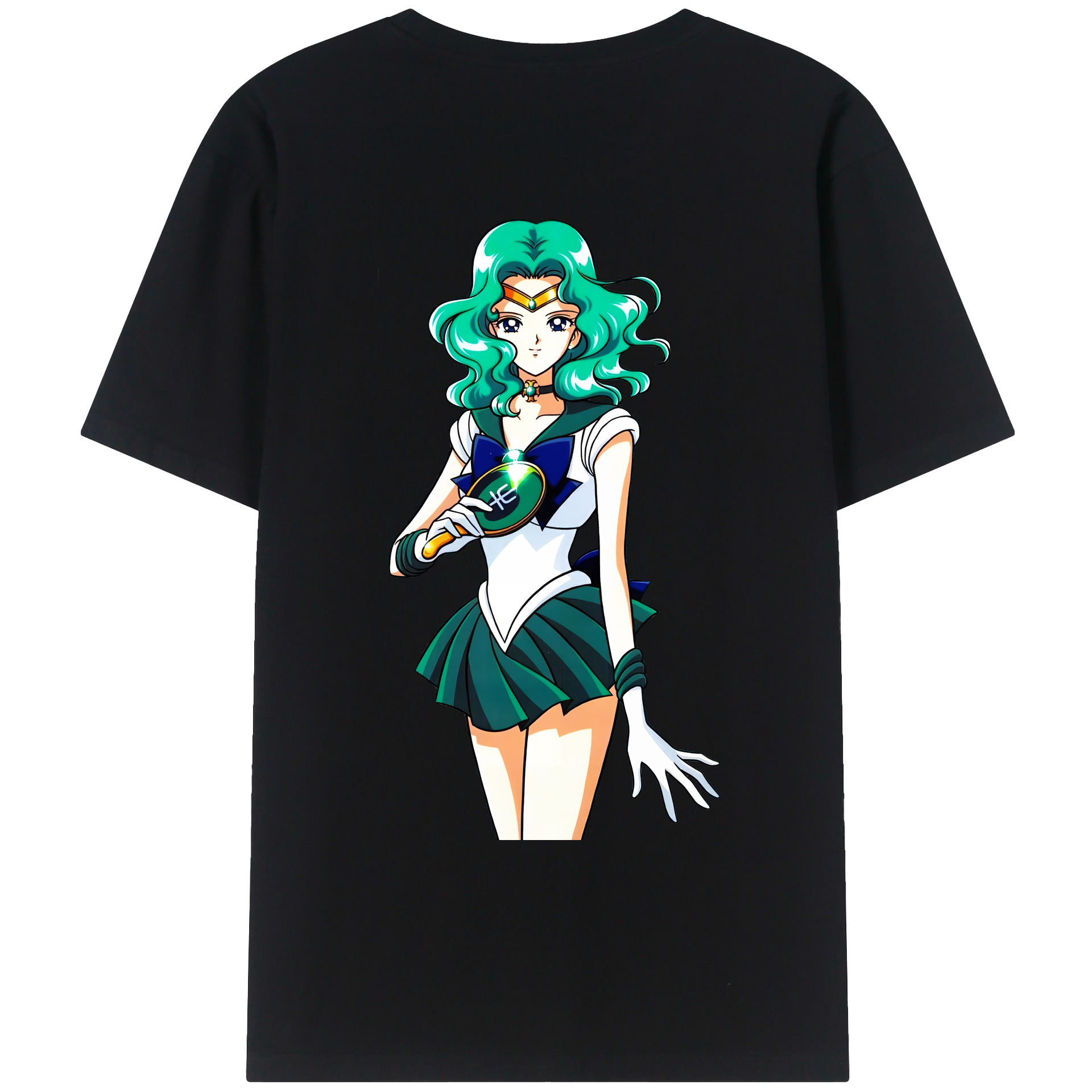 （画像用） 美少女戦士セーラームーン 海王 みちる（かいおう みちる） Sailor Moon Kaiou Michiru 綿100％ メンズ半袖Tシャツ（バックプリント） 通気性