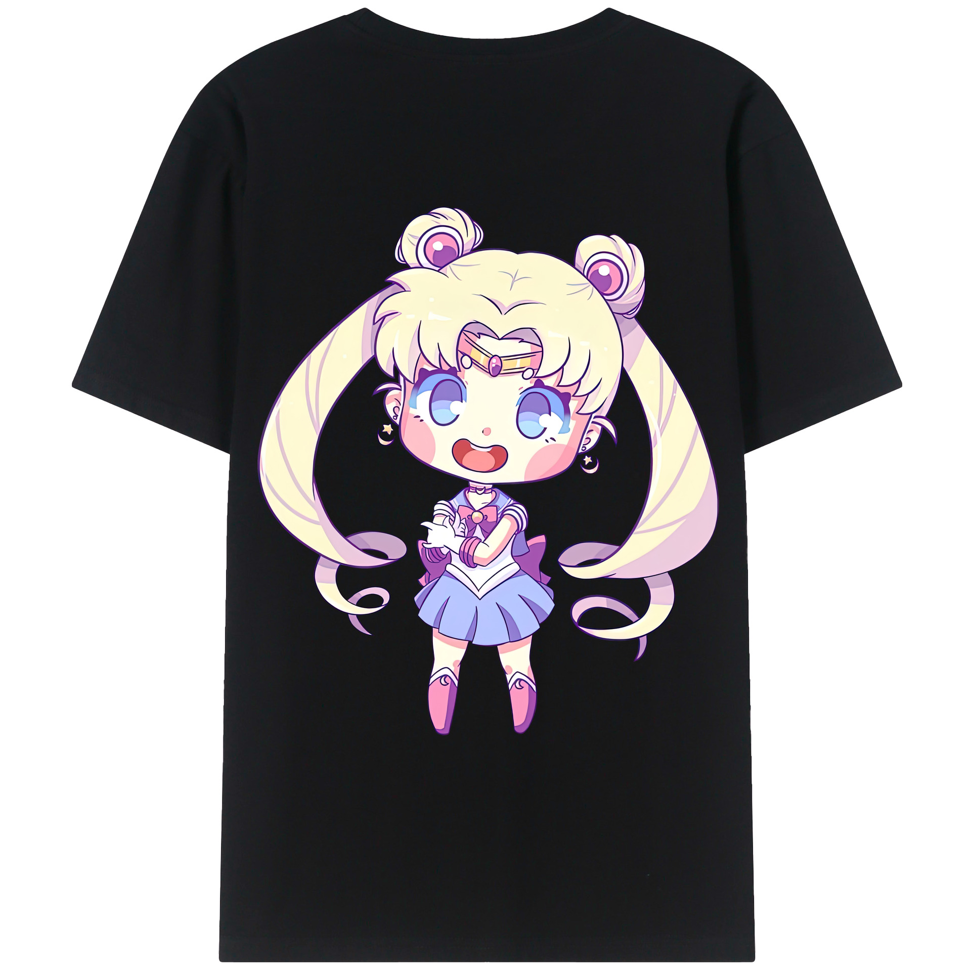 （画像用） 美少女戦士セーラームーン 月野 うさぎ つきの うさぎ Sailor Moon Tsukino Usagi 綿100％ メンズ半袖Tシャツ（バックプリント） 通気性