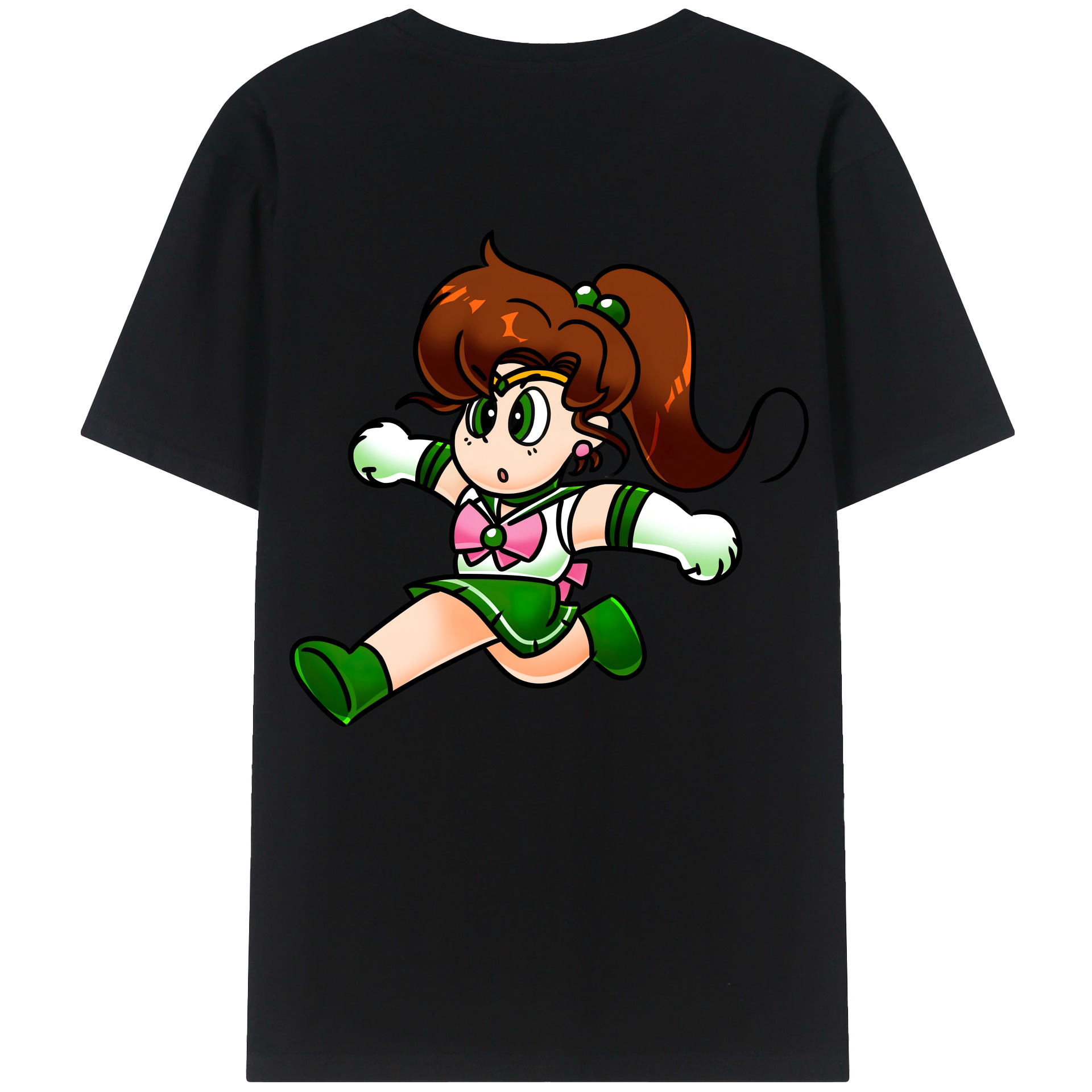 （画像用） 美少女戦士セーラームーン 木野 まこと きの まこと Sailor Moon Kino Makoto （セーラージュピター；Sailor Jupiter） 綿100％ メンズ半袖Tシャツ（バックプリント） 通気性