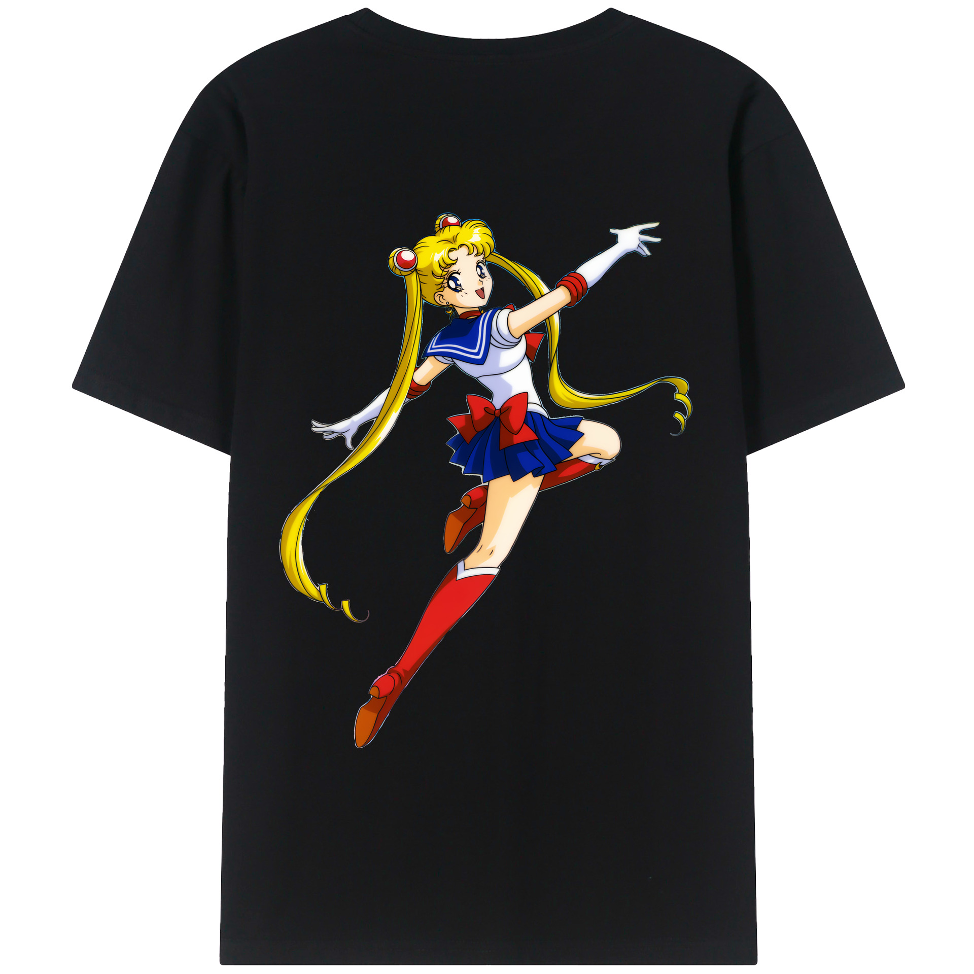（画像用） 美少女戦士セーラームーン 月野 うさぎ つきの うさぎ Sailor Moon Tsukino Usagi 綿100％ メンズ半袖Tシャツ（バックプリント） 通気性