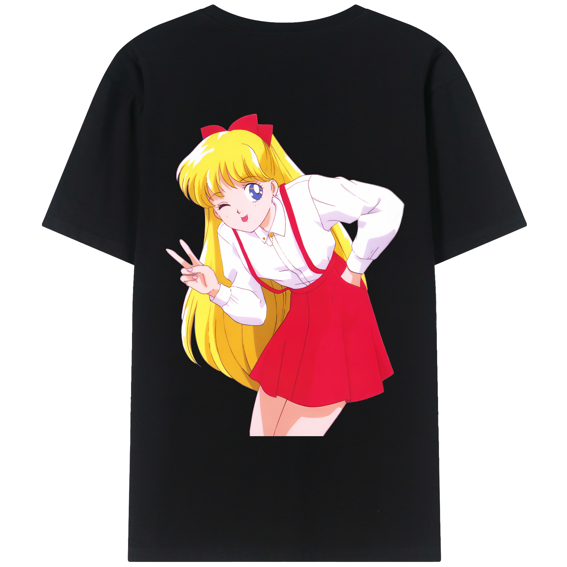 （画像用） 美少女戦士セーラームーン 愛野 美奈子 あいの みなこ Sailor Moon Aino Minako 綿100％ メンズ半袖Tシャツ（バックプリント） 通気性