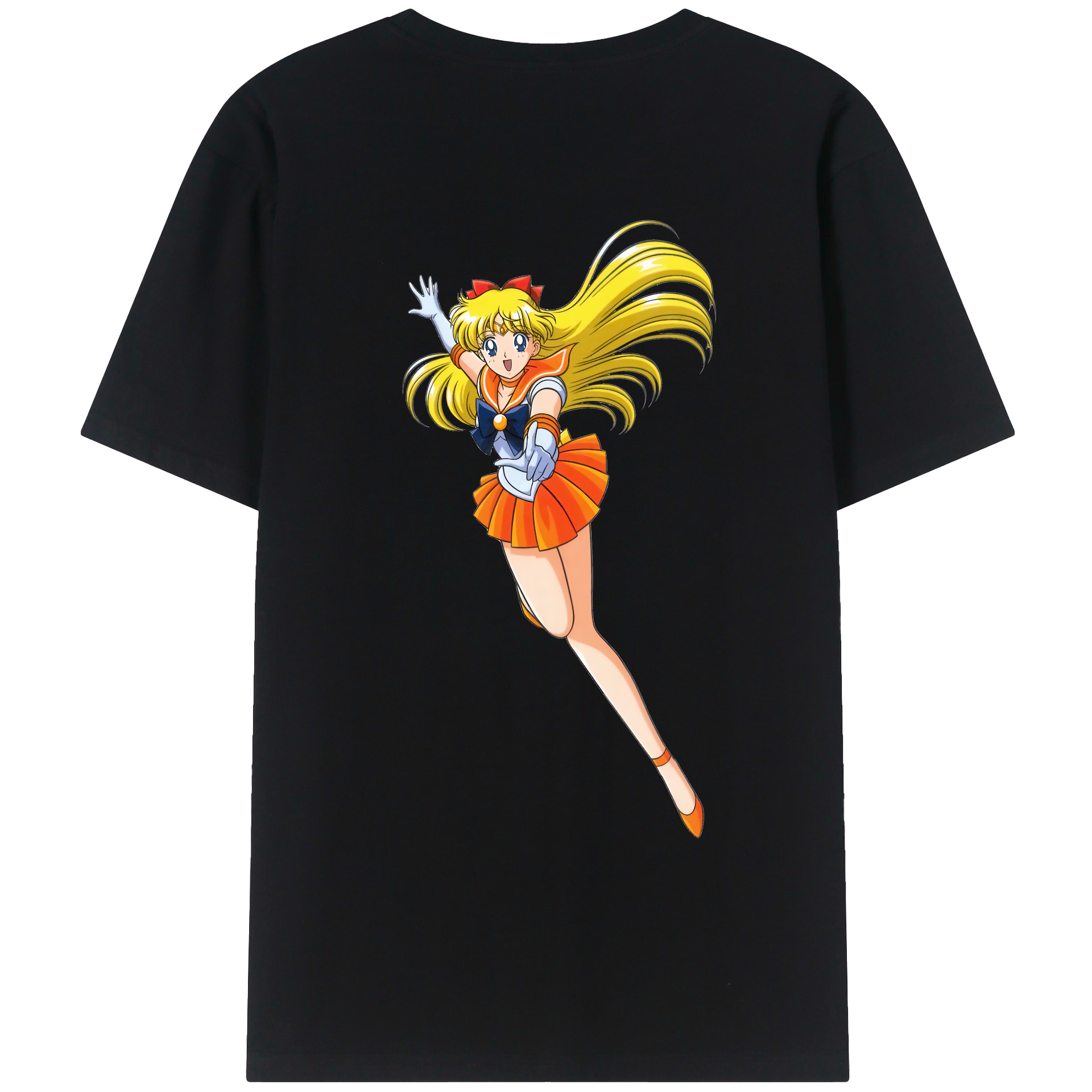 （画像用） 美少女戦士セーラームーン 愛野 美奈子 あいの みなこ Sailor Moon Aino Minako 綿100％ メンズ半袖Tシャツ（バックプリント） 通気性