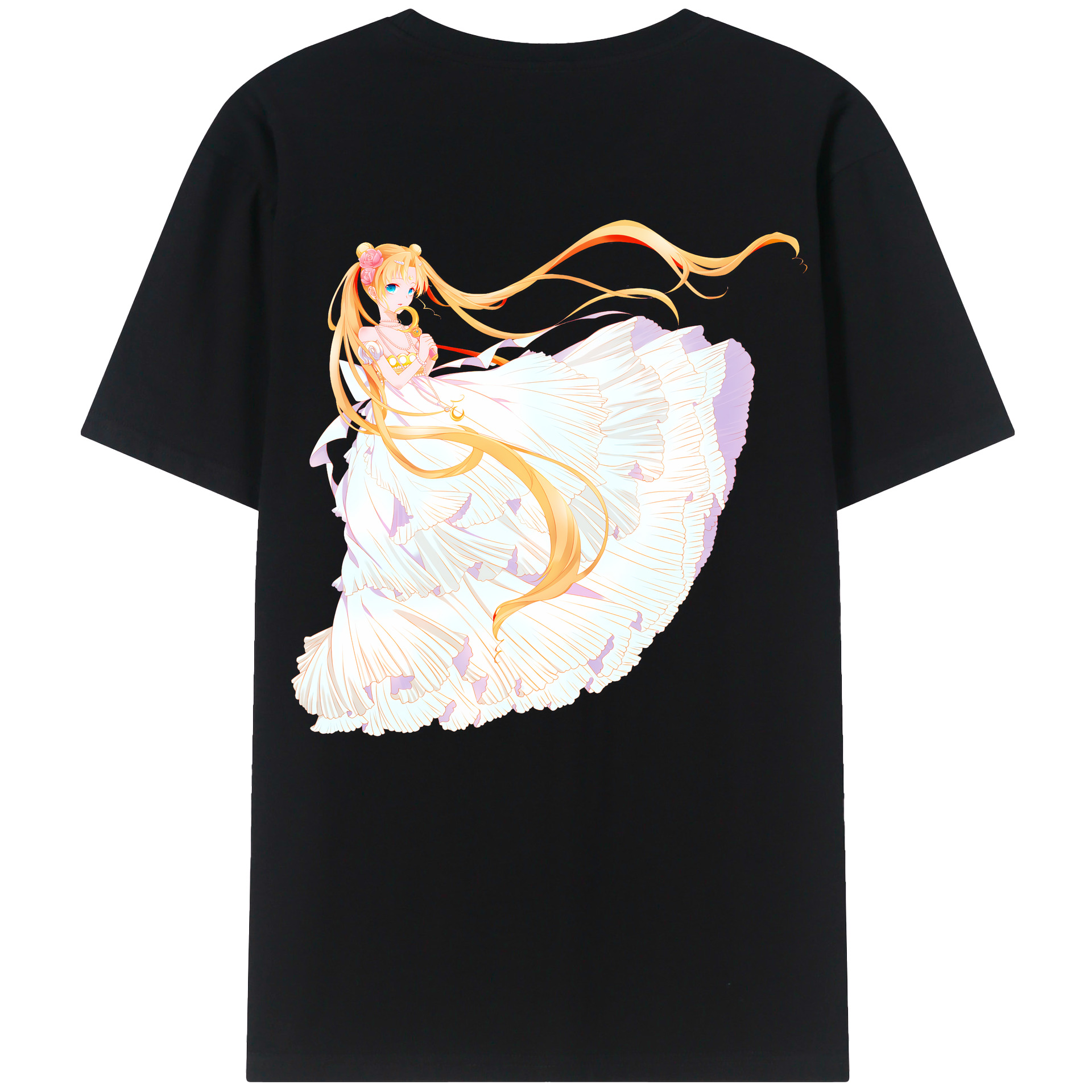 （画像用） 美少女戦士セーラームーン 愛野 美奈子 あいの みなこ Sailor Moon Aino Minako 綿100％ メンズ半袖Tシャツ（バックプリント） 通気性