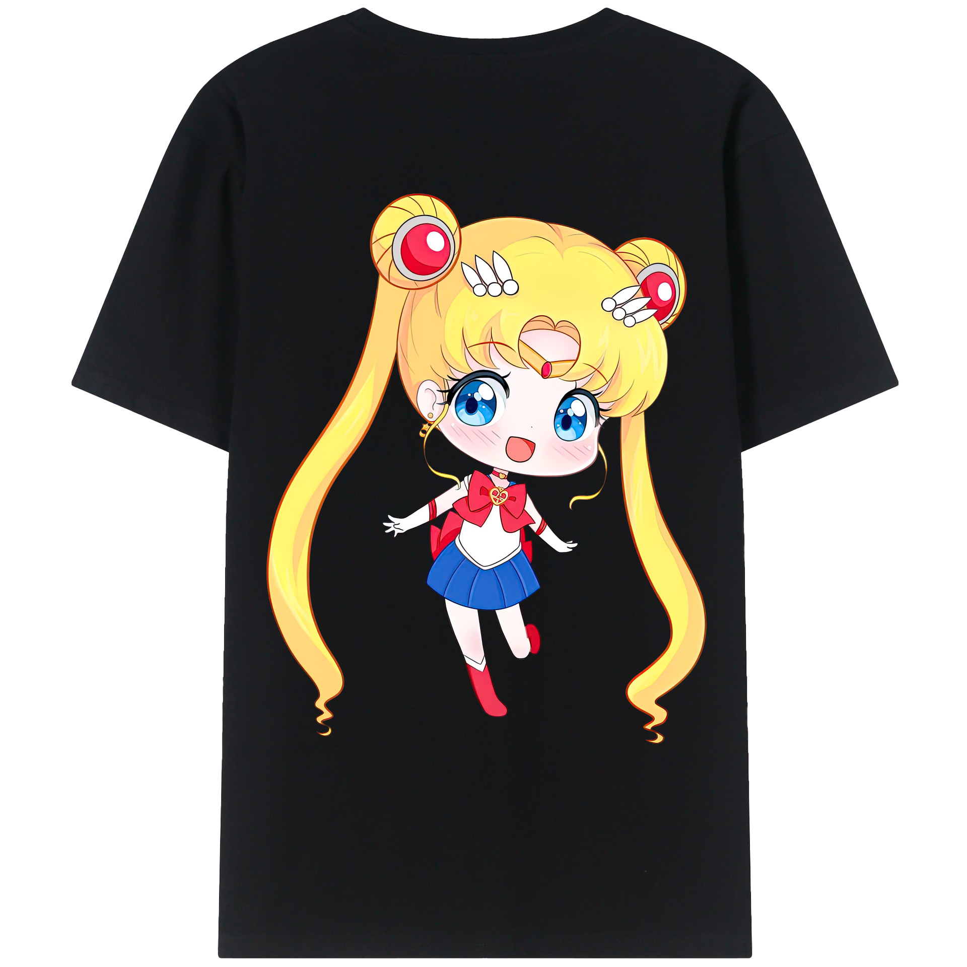 （画像用） 美少女戦士セーラームーン 月野 うさぎ つきの うさぎ Sailor Moon Tsukino Usagi 綿100％ メンズ半袖Tシャツ（バックプリント） 通気性