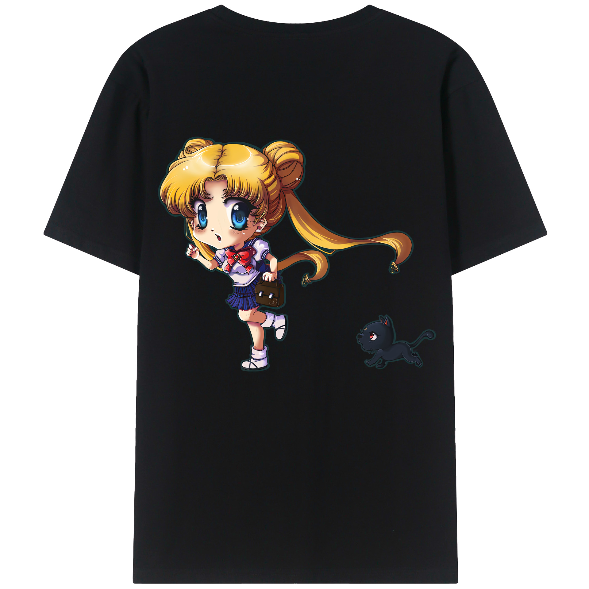 （画像用） 美少女戦士セーラームーン 愛野 美奈子 あいの みなこ Sailor Moon Aino Minako 綿100％ メンズ半袖Tシャツ（バックプリント） 通気性