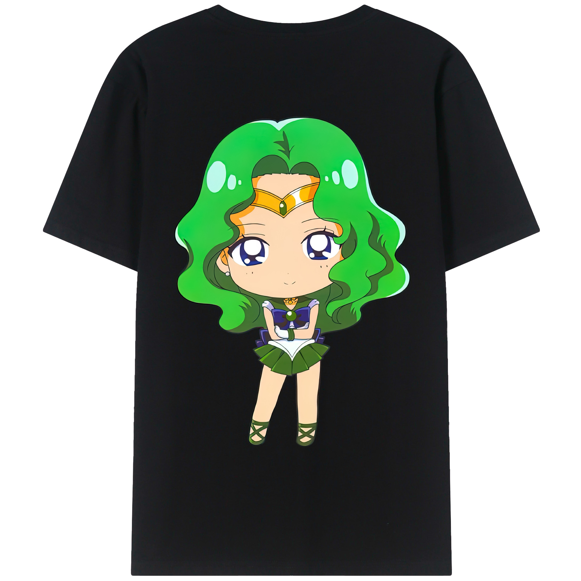 （画像用） 美少女戦士セーラームーン 海王 みちる（かいおう みちる） Sailor Moon Kaiou Michiru 綿100％ メンズ半袖Tシャツ（バックプリント） 通気性