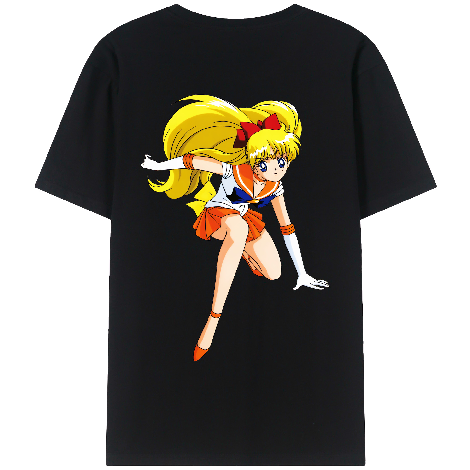 （画像用） 美少女戦士セーラームーン 愛野 美奈子 あいの みなこ Sailor Moon Aino Minako 綿100％ メンズ半袖Tシャツ（バックプリント） 通気性