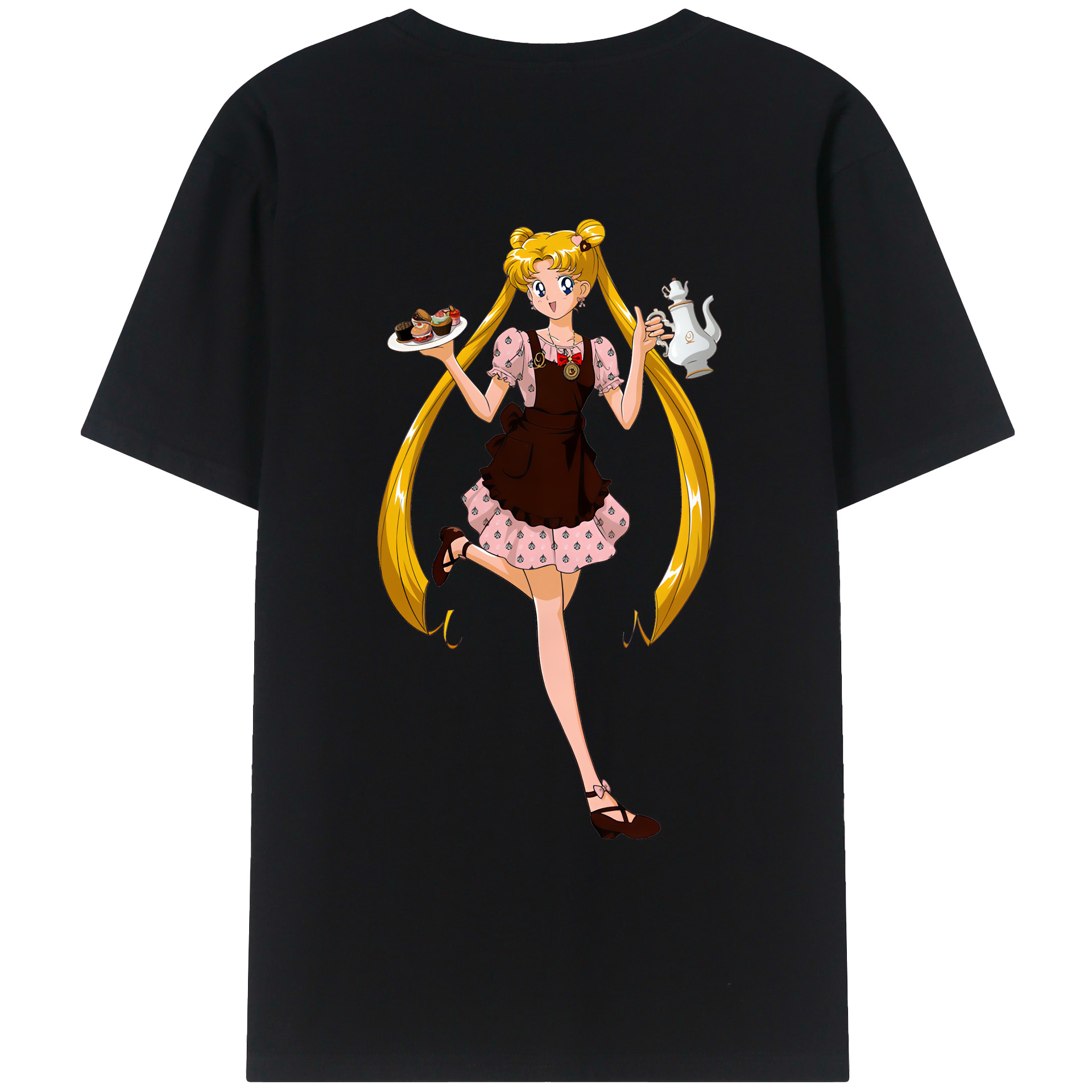 （画像用） 美少女戦士セーラームーン 愛野 美奈子 あいの みなこ Sailor Moon Aino Minako 綿100％ メンズ半袖Tシャツ（バックプリント） 通気性