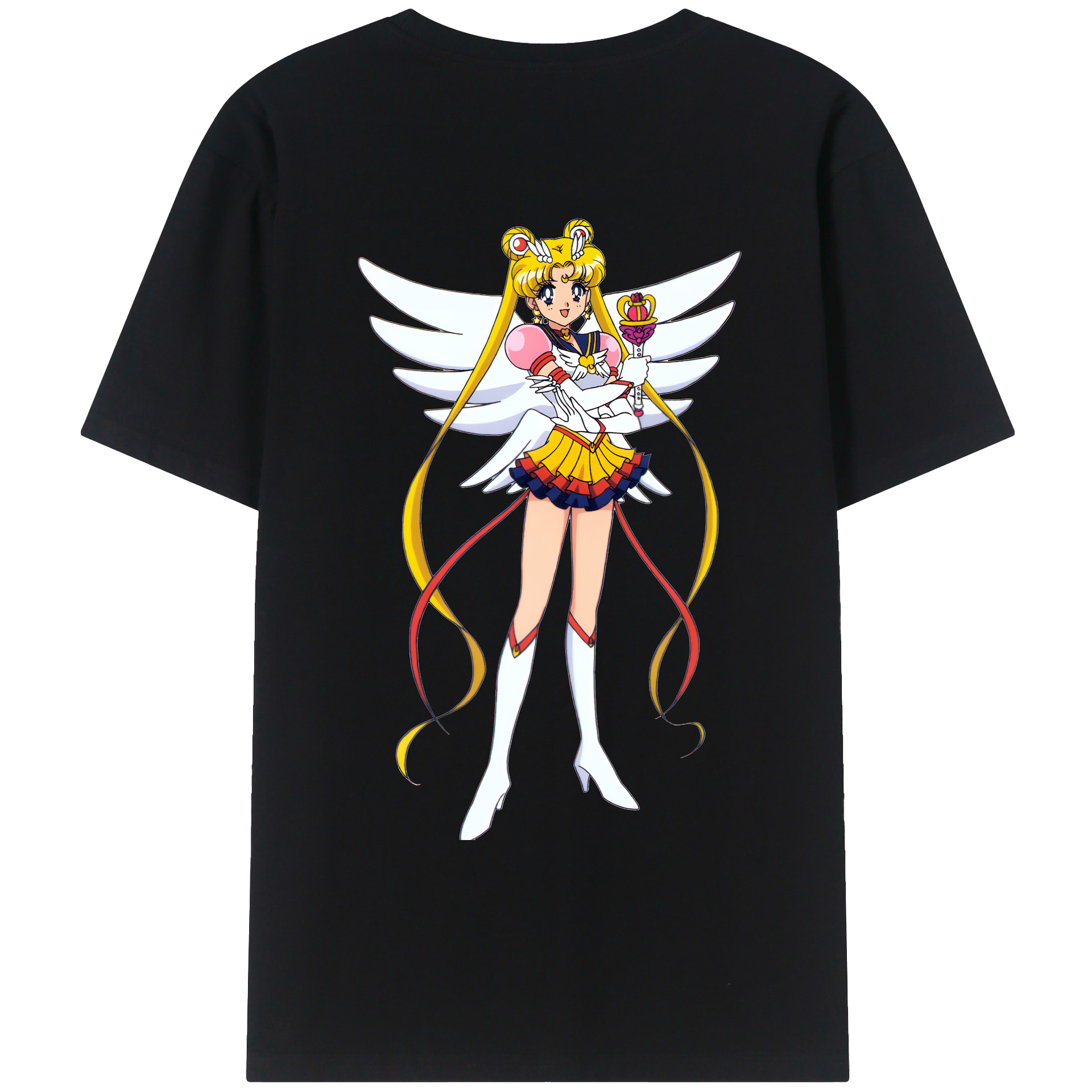 （画像用） 美少女戦士セーラームーン 月野 うさぎ つきの うさぎ Sailor Moon Tsukino Usagi 綿100％ メンズ半袖Tシャツ（バックプリント） 通気性