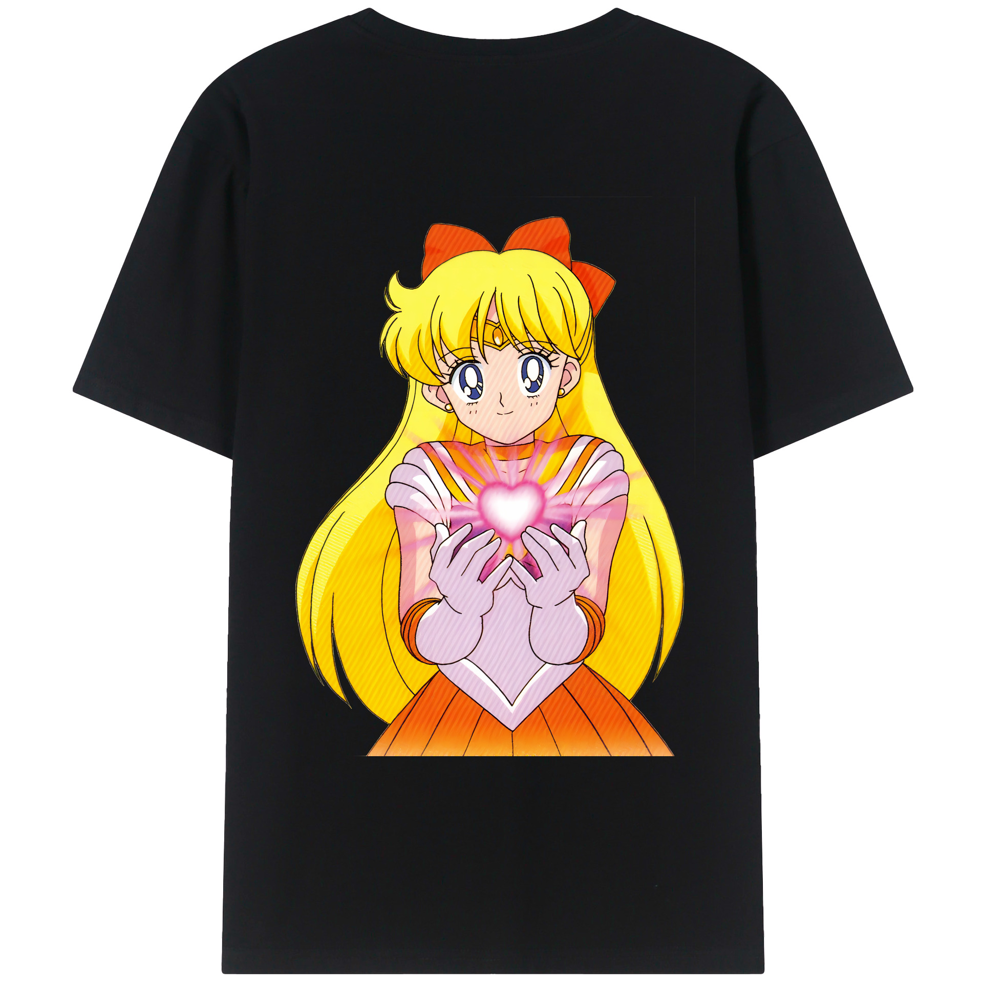 （画像用） 美少女戦士セーラームーン 愛野 美奈子 あいの みなこ Sailor Moon Aino Minako 綿100％ メンズ半袖Tシャツ（バックプリント） 通気性