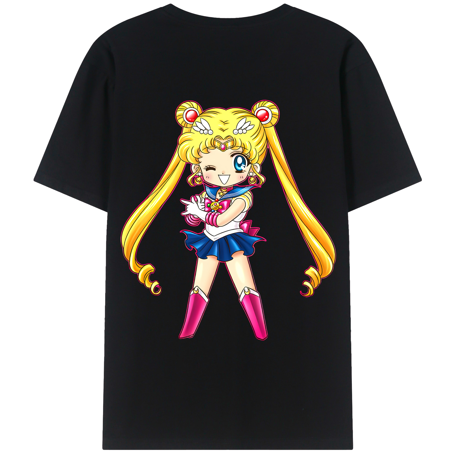 （画像用） 美少女戦士セーラームーン 月野 うさぎ つきの うさぎ Sailor Moon Tsukino Usagi 綿100％ メンズ半袖Tシャツ（バックプリント） 通気性