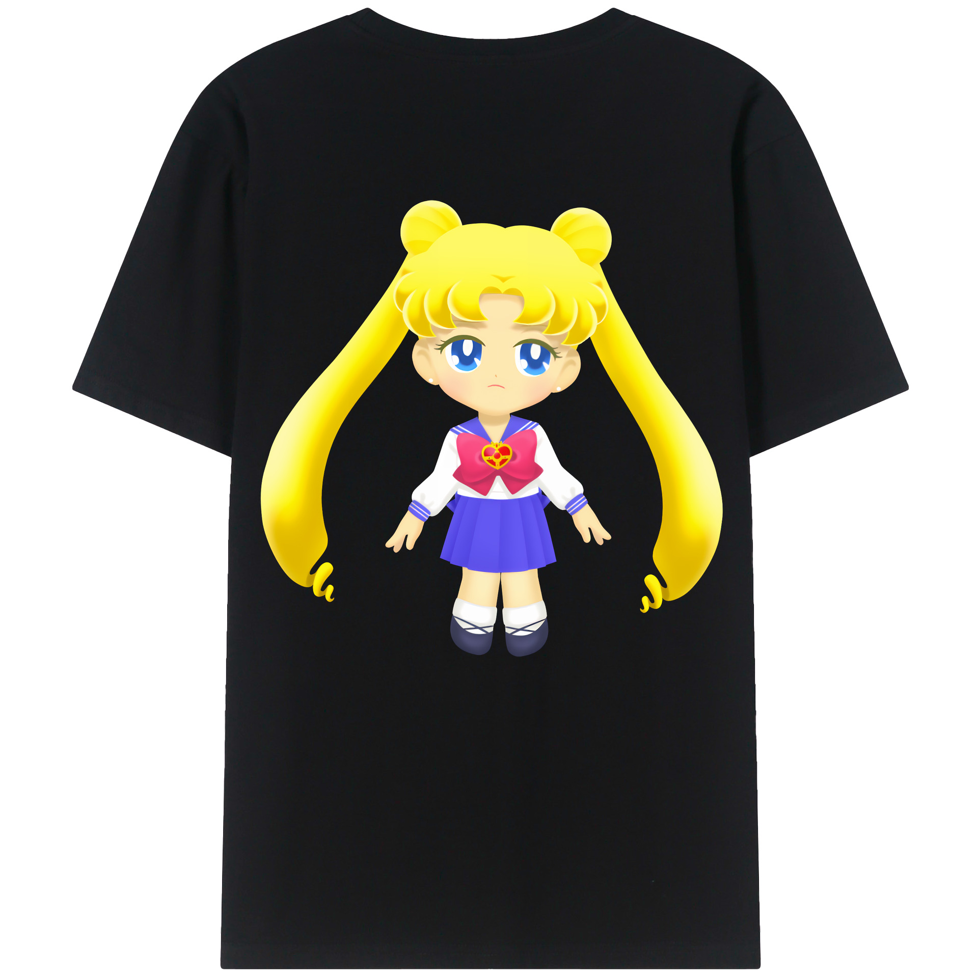 （画像用） 美少女戦士セーラームーン 愛野 美奈子 あいの みなこ Sailor Moon Aino Minako 綿100％ メンズ半袖Tシャツ（バックプリント） 通気性