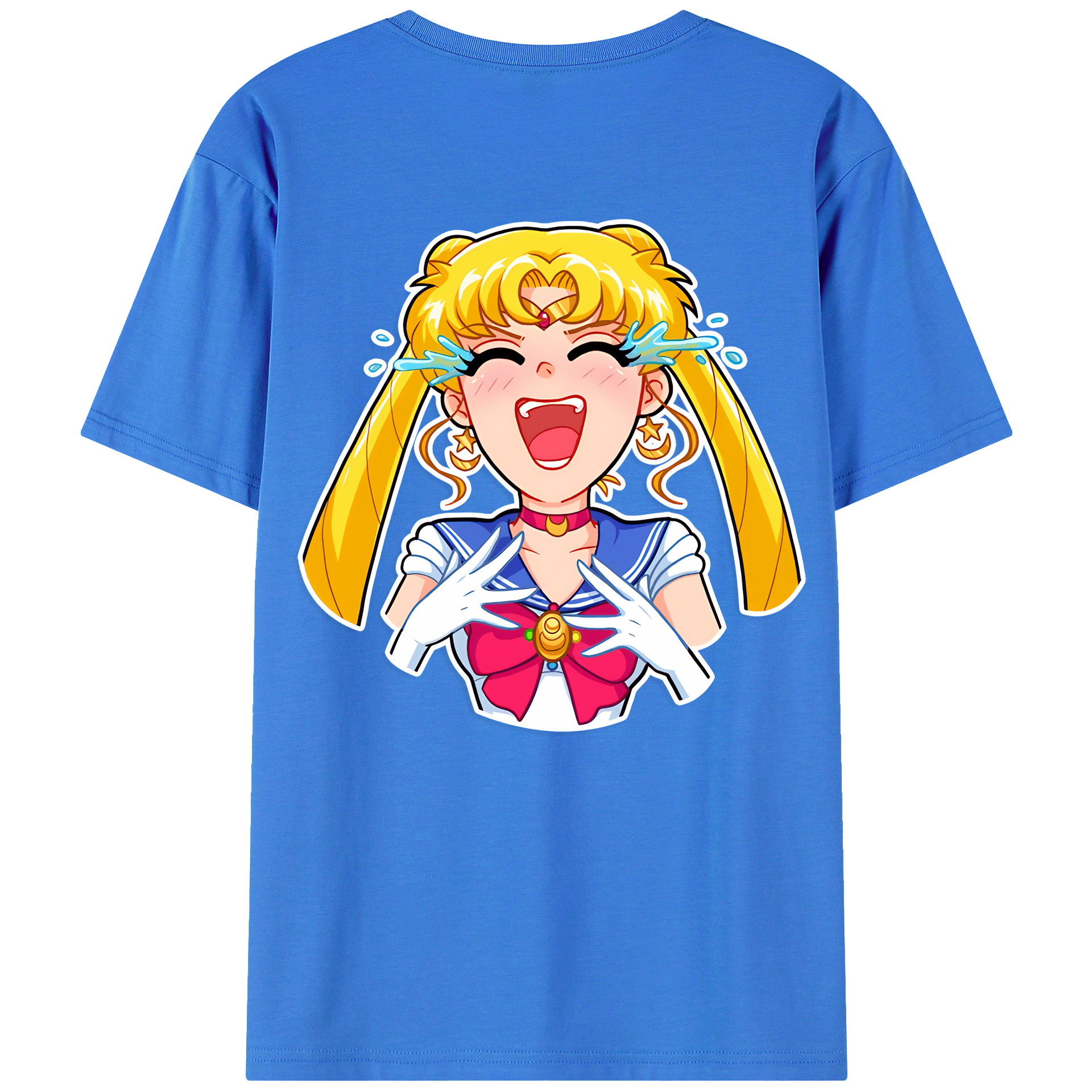 （画像用） 美少女戦士セーラームーン 月野 うさぎ つきの うさぎ Sailor Moon Tsukino Usagi 綿100％ メンズ半袖Tシャツ（バックプリント） 通気性