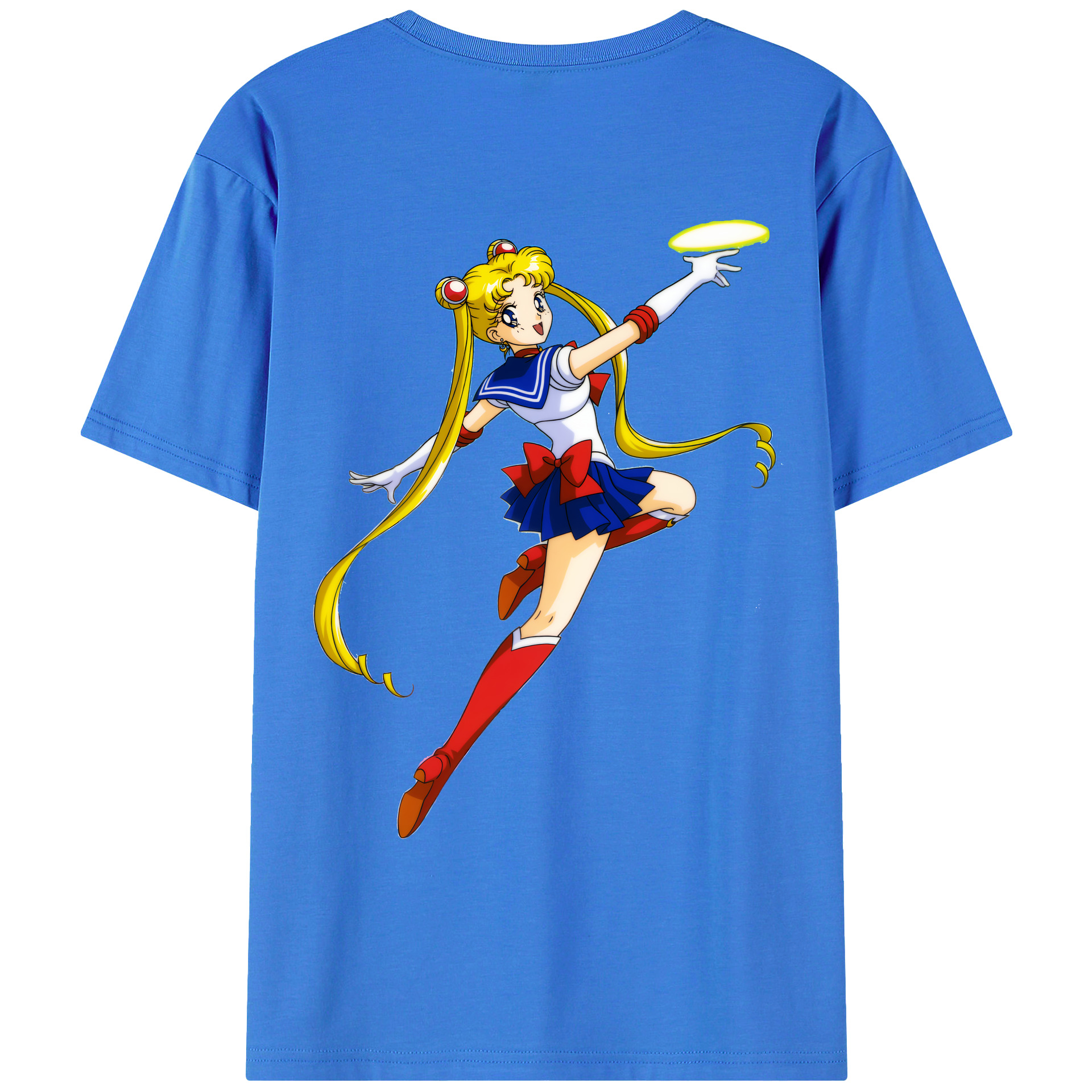 （画像用） 美少女戦士セーラームーン 月野 うさぎ つきの うさぎ Sailor Moon Tsukino Usagi 綿100％ メンズ半袖Tシャツ（バックプリント） 通気性