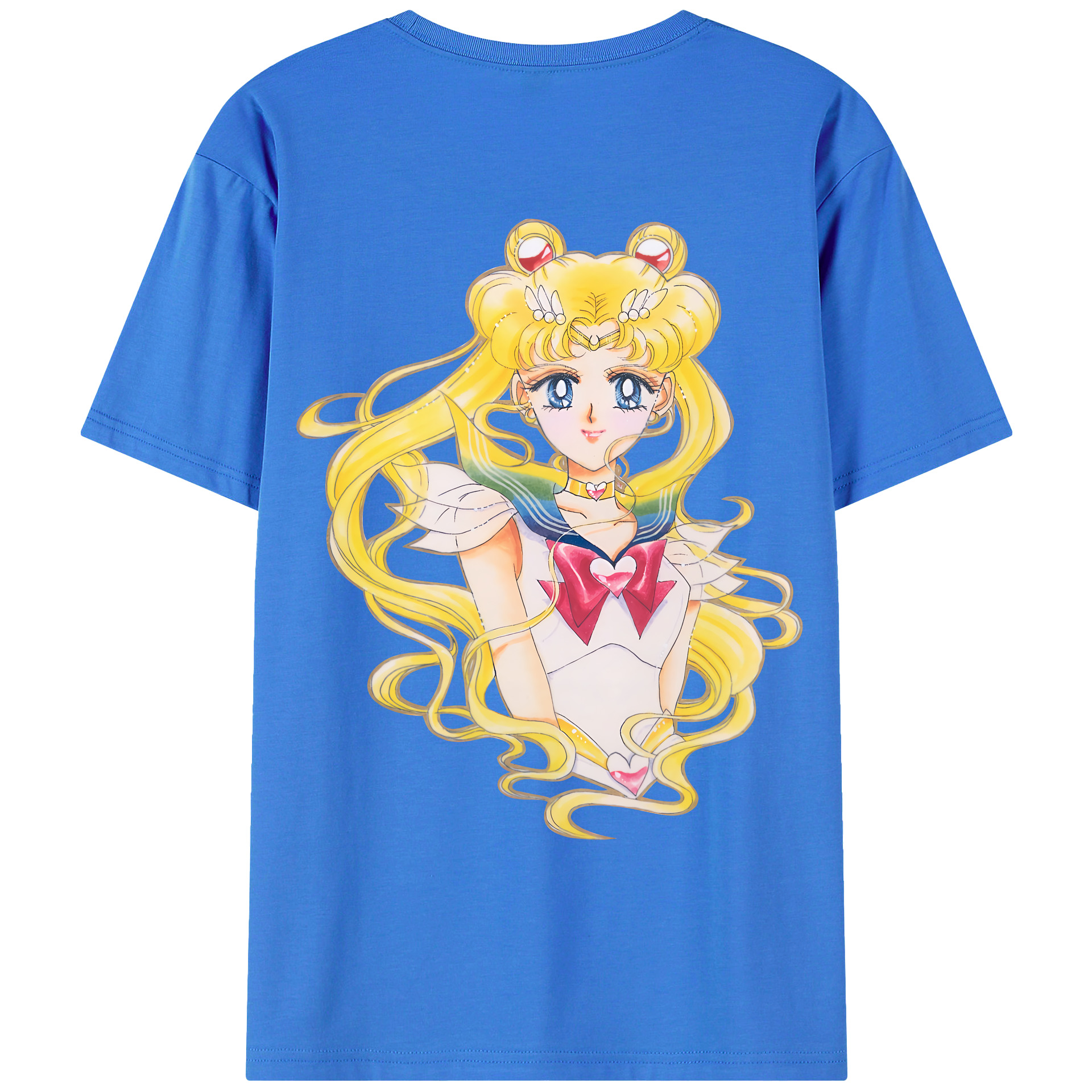 （画像用） 美少女戦士セーラームーン 月野 うさぎ つきの うさぎ Sailor Moon Tsukino Usagi 綿100％ メンズ半袖Tシャツ（バックプリント） 通気性