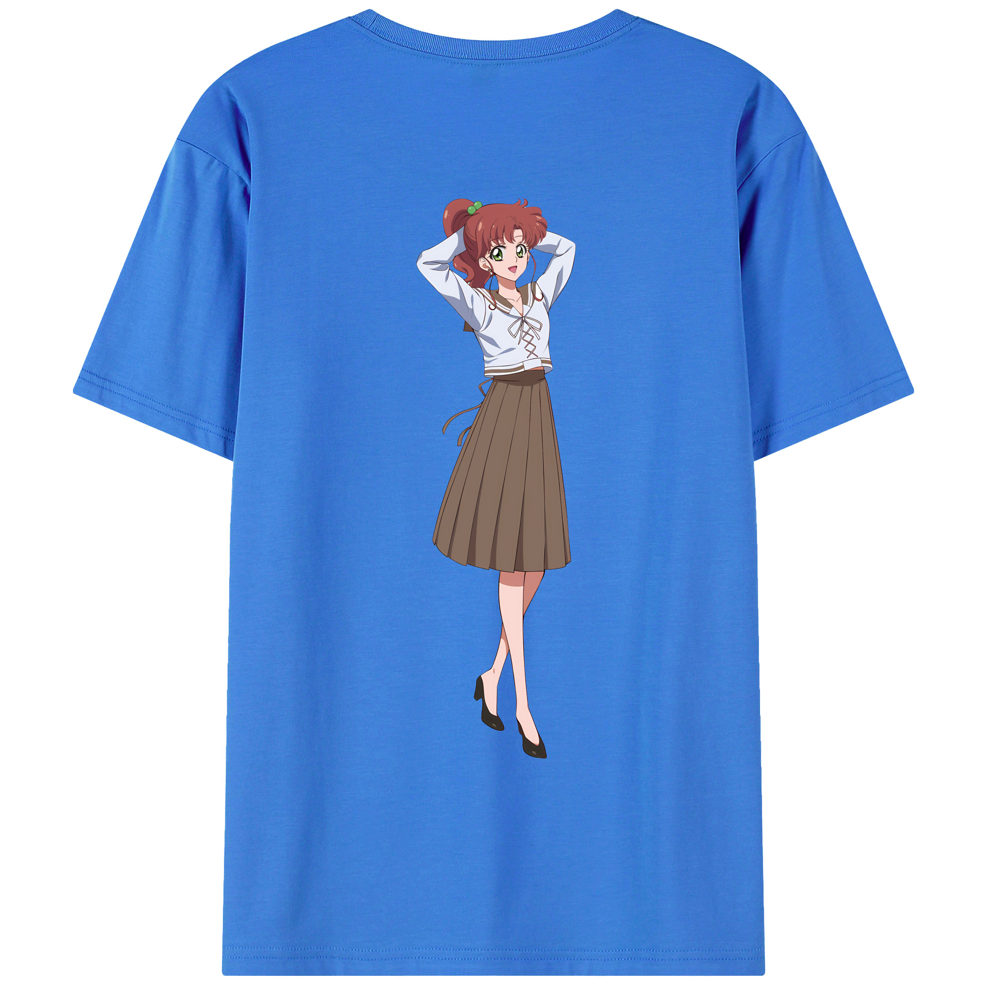 （画像用） 美少女戦士セーラームーン 木野 まこと きの まこと Sailor Moon Kino Makoto （セーラージュピター；Sailor Jupiter） 綿100％ メンズ半袖Tシャツ（バックプリント） 通気性