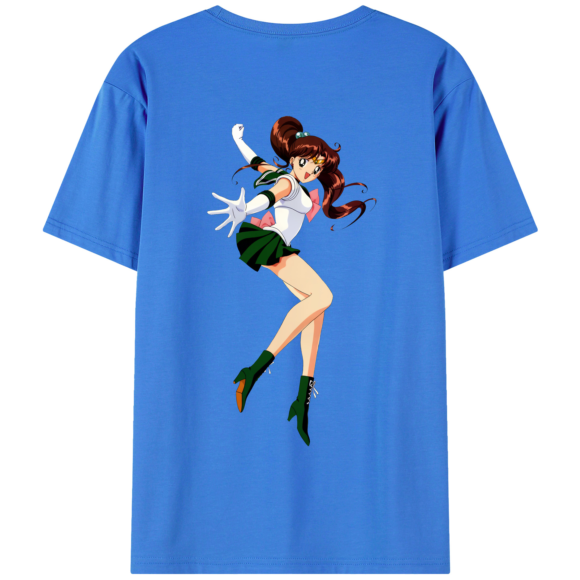 （画像用） 美少女戦士セーラームーン 木野 まこと きの まこと Sailor Moon Kino Makoto （セーラージュピター；Sailor Jupiter） 綿100％ メンズ半袖Tシャツ（バックプリント） 通気性