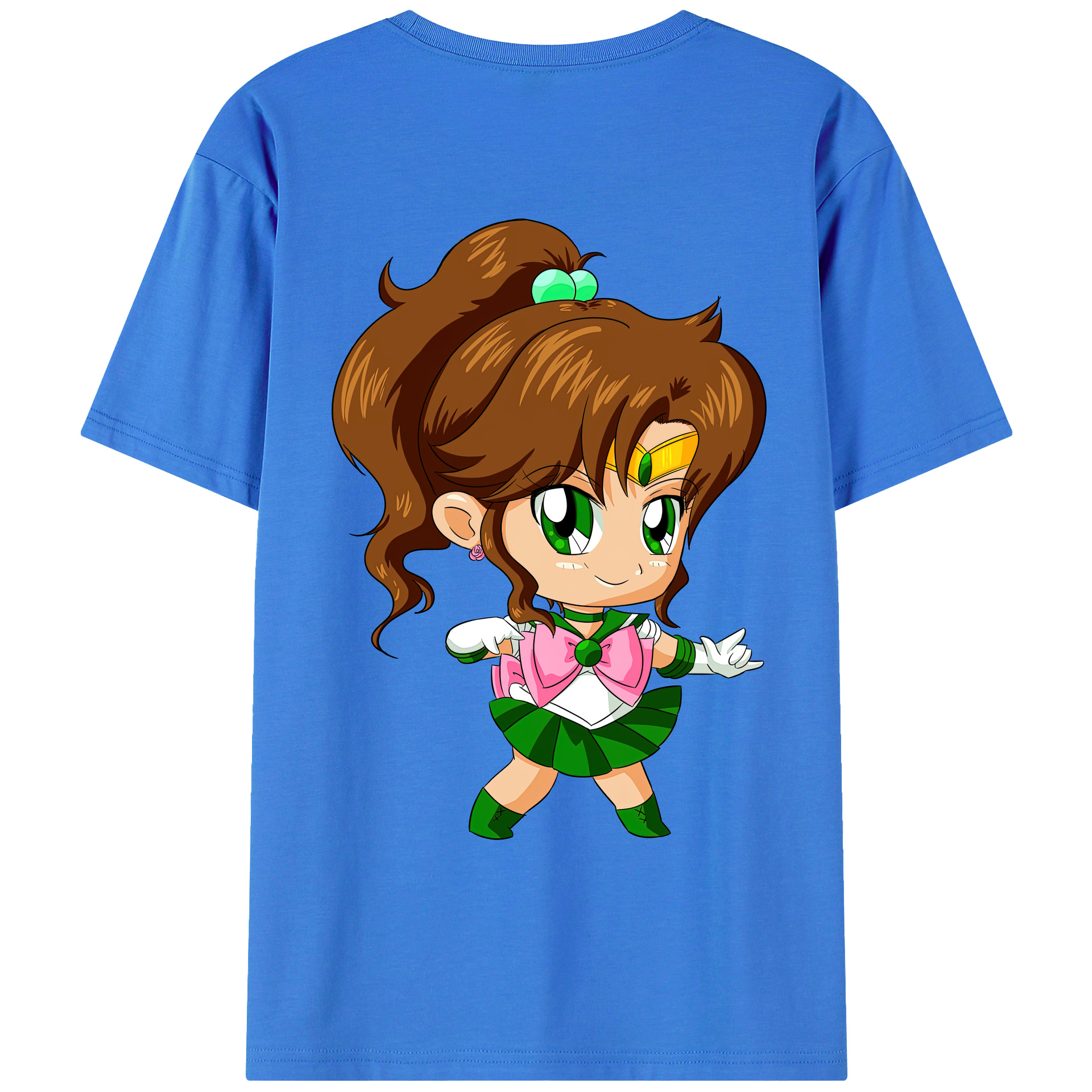 （画像用） 美少女戦士セーラームーン 木野 まこと きの まこと Sailor Moon Kino Makoto （セーラージュピター；Sailor Jupiter） 綿100％ メンズ半袖Tシャツ（バックプリント） 通気性