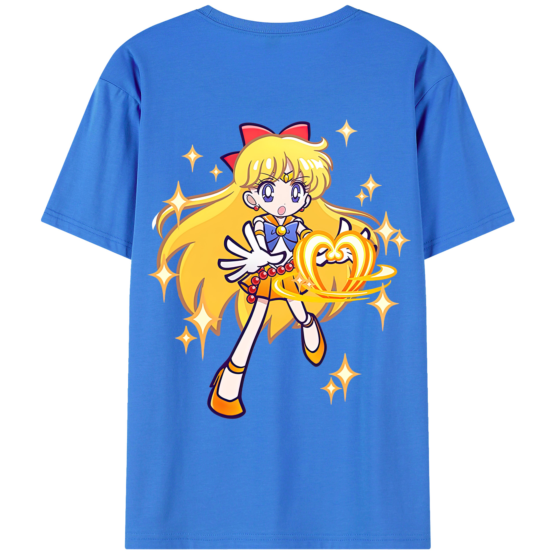 （画像用） 美少女戦士セーラームーン 愛野 美奈子 あいの みなこ Sailor Moon Aino Minako 綿100％ メンズ半袖Tシャツ（バックプリント） 通気性