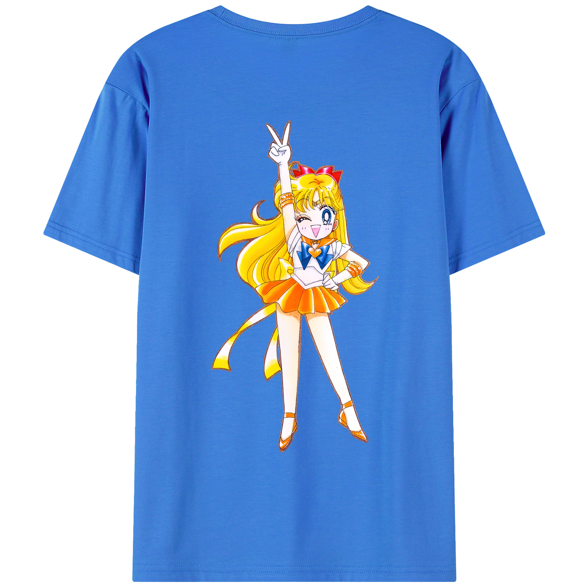 （画像用） 美少女戦士セーラームーン 愛野 美奈子 あいの みなこ Sailor Moon Aino Minako 綿100％ メンズ半袖Tシャツ（バックプリント） 通気性
