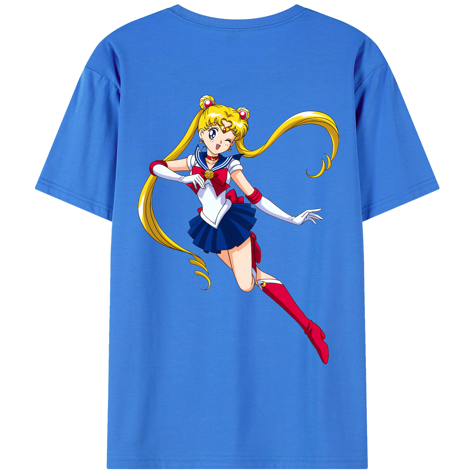 （画像用） 美少女戦士セーラームーン 月野 うさぎ つきの うさぎ Sailor Moon Tsukino Usagi 綿100％ メンズ半袖Tシャツ（バックプリント） 通気性